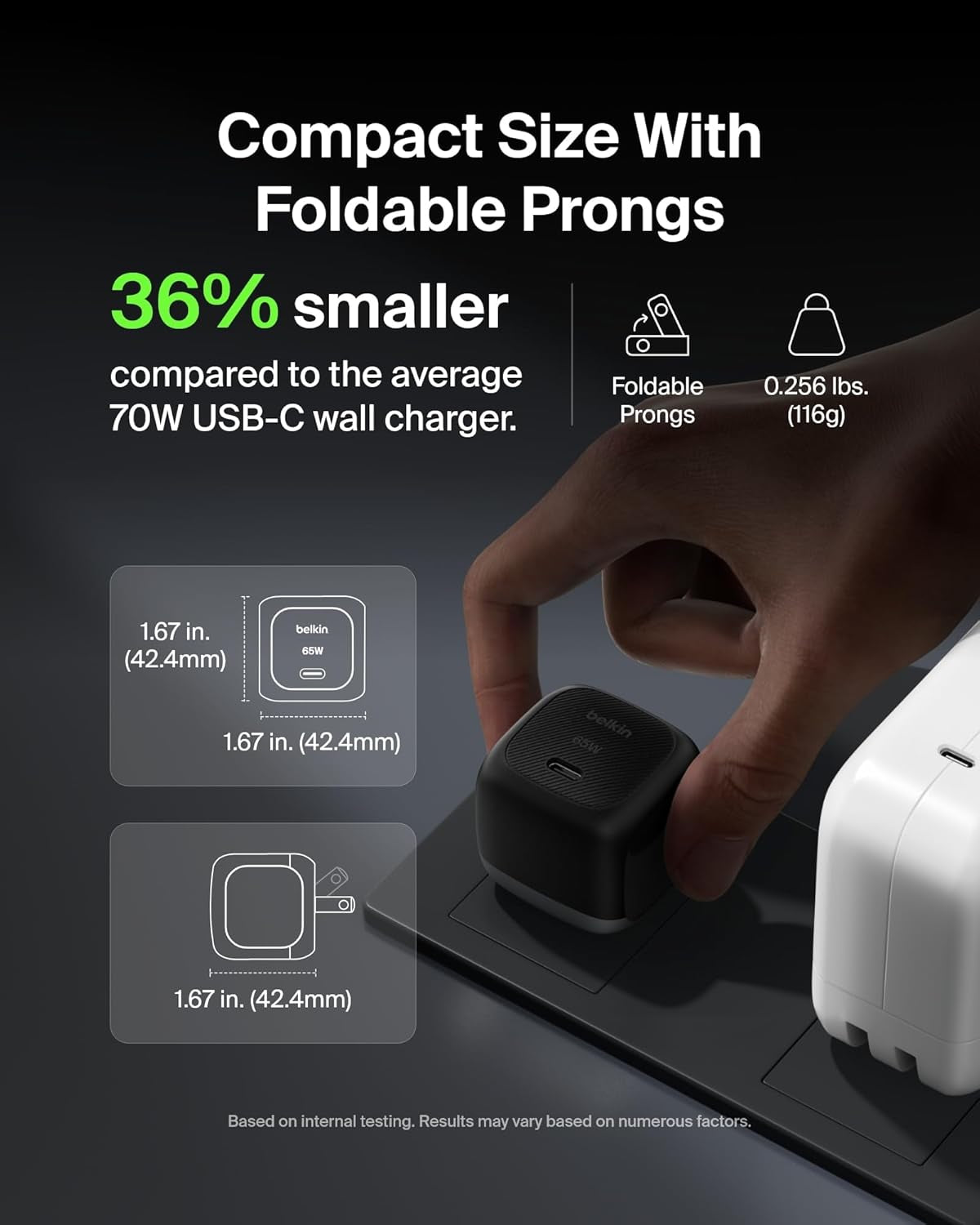 USB C Charger Block 65W, Super Fast Charging Block, Type C Wall Charger - Apple Iphone 17, Air, Pro, Galaxy S26, Google Pixel 10, Macbook, Airpods, Chromebook, Nintendo Switch 2 & More - Black
