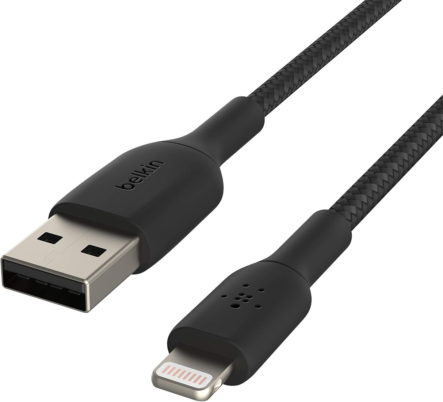 Boostcharge Braided Lightning Cable - 6.6Ft/2M - Mfi Certified Apple Iphone Charger USB to Lightning Cable 6Ft - Iphone Cable - Iphone Charger Cable - Apple Charger - USB Phone Charger - Black