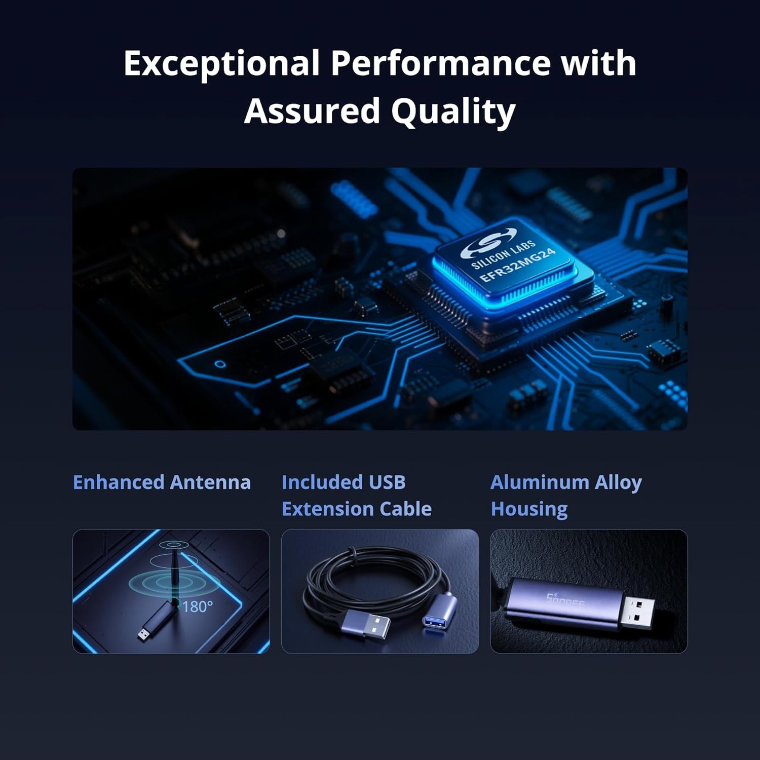 Zigbee 3.0 USB Dongle with MG24 Gateway, EFR32MG24, and Thread Compatibility for Home Assistant and Zigbee2Mqtt Integration