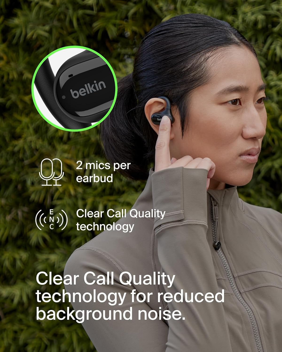 Soundform Clearfit Wireless Open-Ear Earbuds, Lightweight Sport Earphones, Bluetooth Earbuds W/Long-Lasting Comfort, IPX5 Water Resistance for Iphone, Hiking, Biking, Running, & More - Black