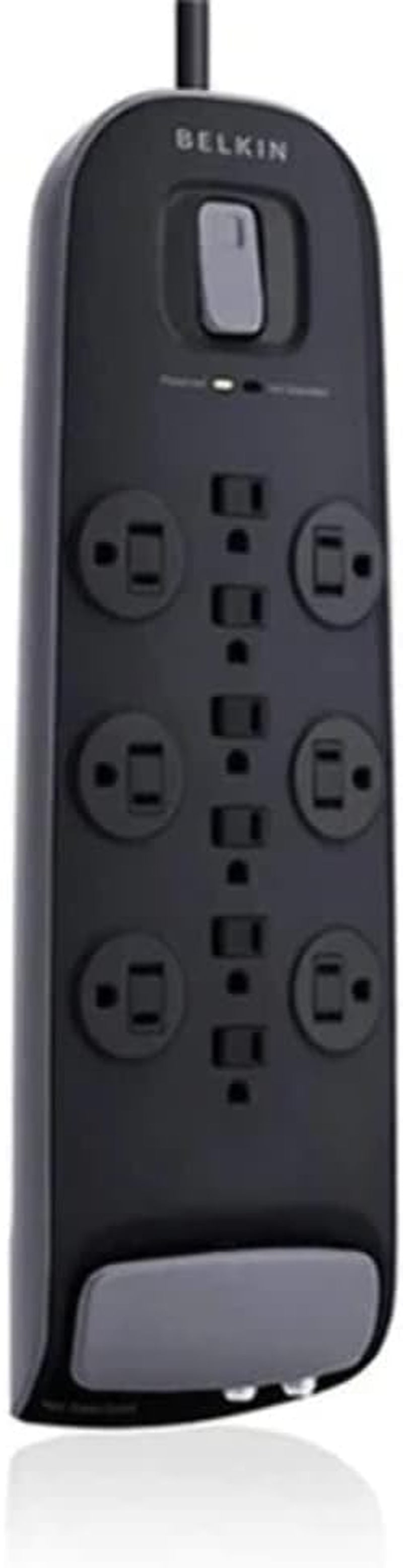 Belkin Power Strip, Belkin Surge Protector - 12 AC Multiple Outlets (4,000 Joules) - 8 Ft Long Flat Plug Heavy Duty Extension Cord for Home, Office, Travel, Computer Desktop, Laptop & Phone Charging Brick