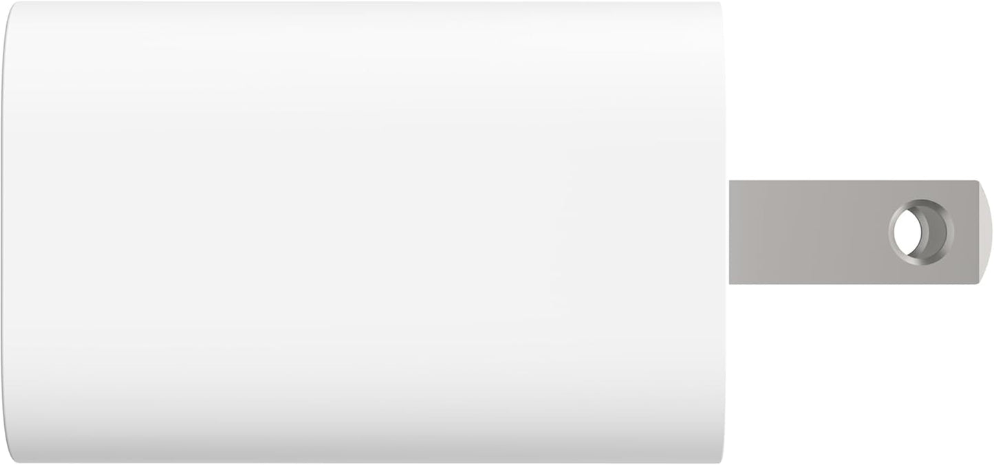Belkin USB C Charger Block 20W, Iphone Charger Fast Charging - Iphone 17, Air, Pro, Pro Max, Samsung Galaxy S25, Google Pixel 10, Ipad, Airpods, Apple Watch, Nintendo Switch 2 & More - White