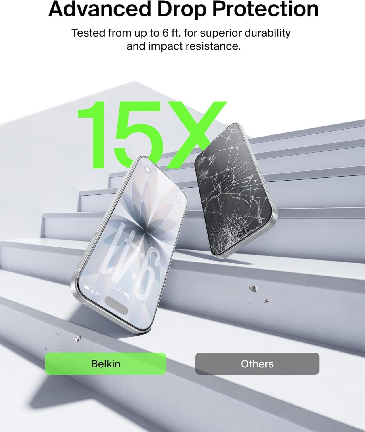 Screenforce Temperedglass Screen Protector for Iphone 17/16 Pro, Scratch-Resistant Impact Protection W/Included Easy Align Tray for Bubble Free Application, Recycled Glass - 2 Pack