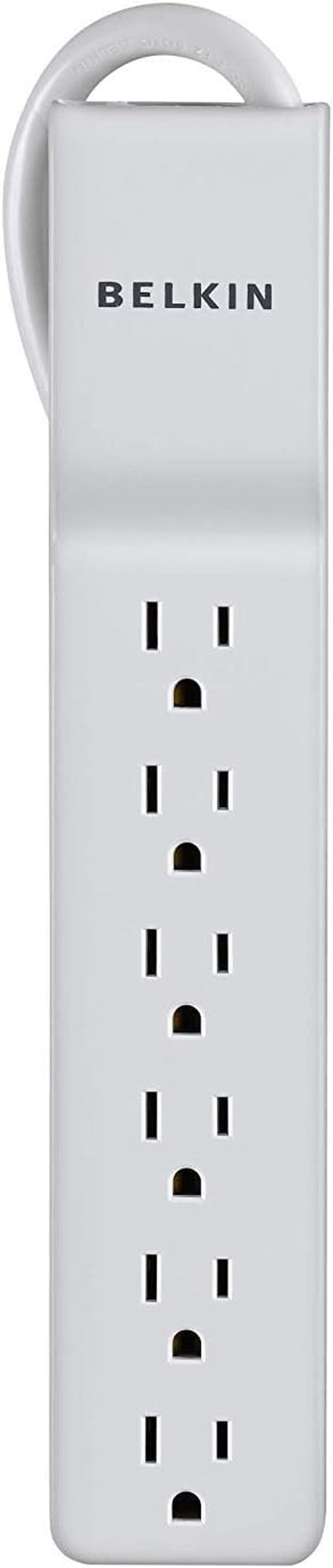 6-Outlet Commercial Power Strip Surge Protector with 2.5Ft Cord, 555 Joules,White