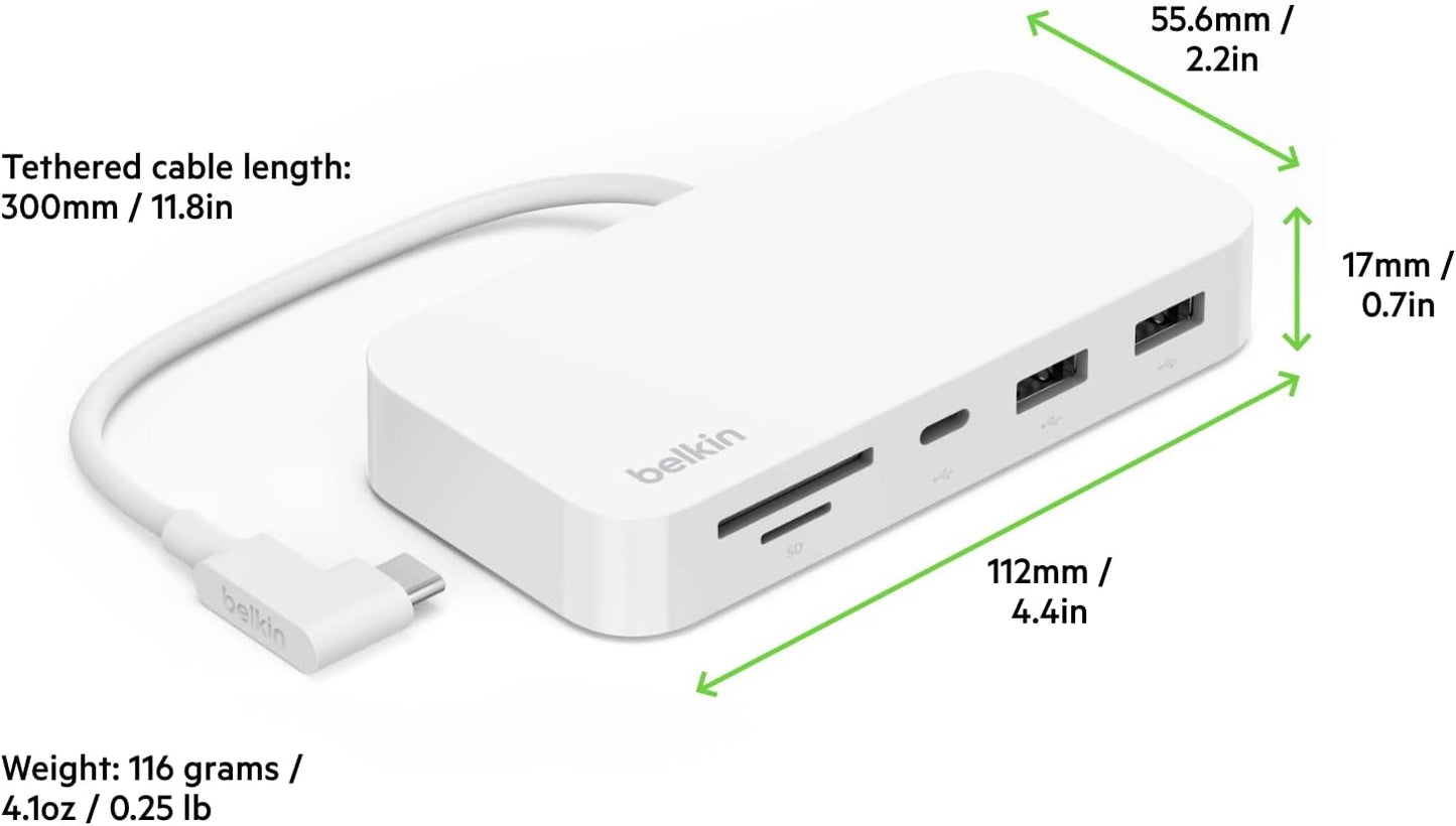 6-In-1 USB-C Hub, Imac 24 Inch Docking Station with SD & Microsd Card Reader, Gigabit Ethernet, 2 USB-A Ports, and USB-C Port for Fast Data Transfers and Peripherals
