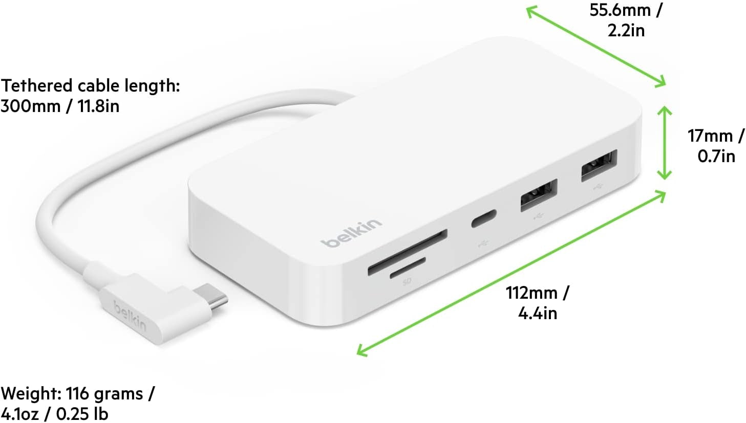 6-In-1 USB-C Hub, Imac 24 Inch Docking Station with SD & Microsd Card Reader, Gigabit Ethernet, 2 USB-A Ports, and USB-C Port for Fast Data Transfers and Peripherals