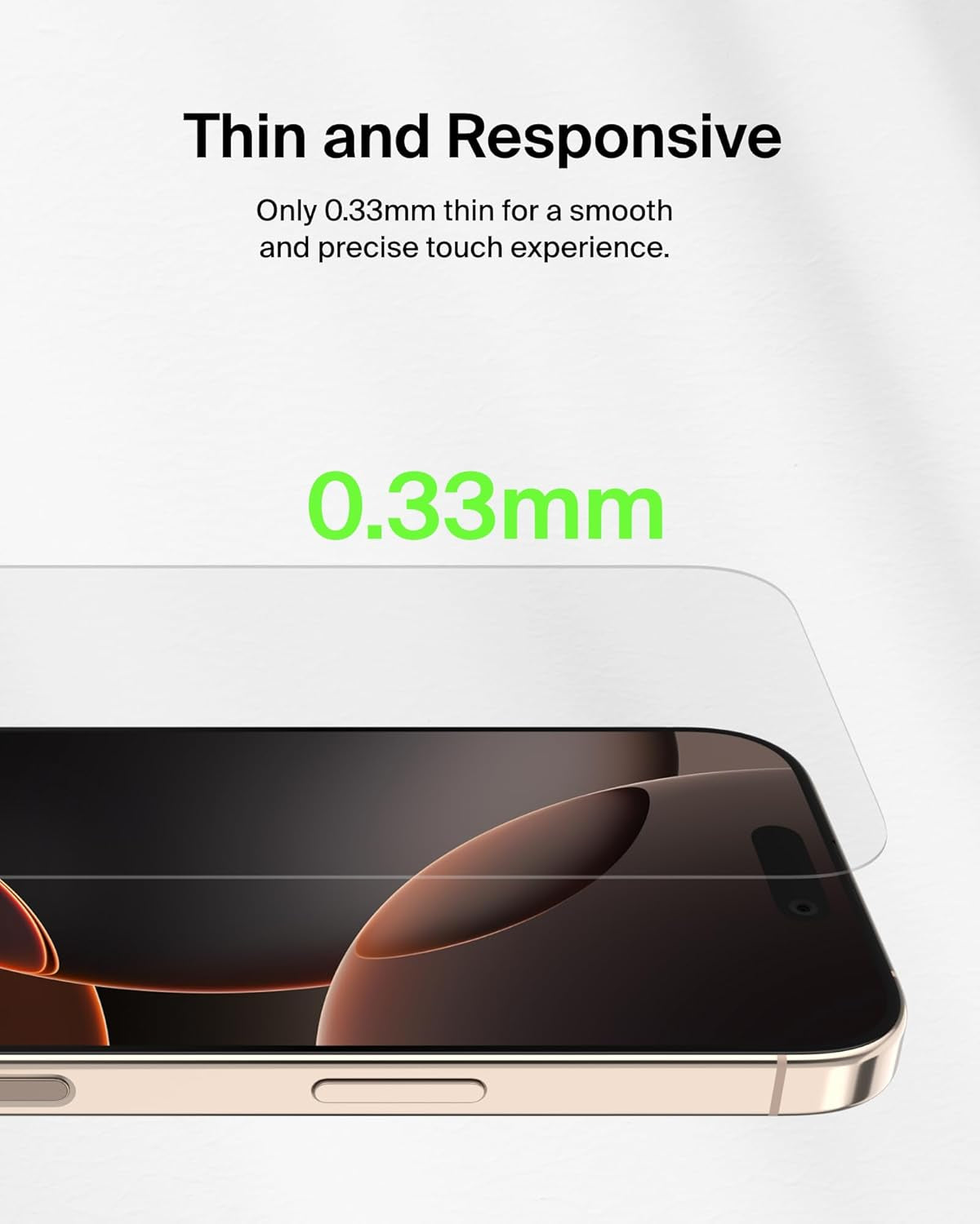 Screenforce Temperedglass Treated Screen Protector for Iphone 16 Pro - Slim & Scratch-Resistant Impact Protection with Easy Align Tray for Bubble Free Application, Recycled Glass - 2 Pack