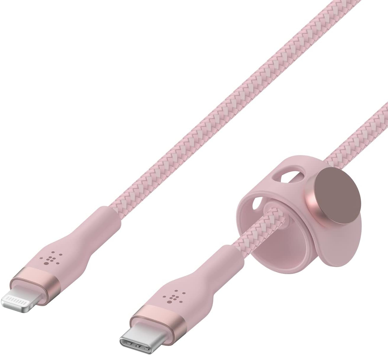 Boostcharge Pro Flex Braided USB-C to Lightning Cable (2M/6.6Ft), Mfi Certified 20W Fast Charging PD Power Delivery for Iphone 14, Iphone 13, 12, 11, Pro, Pro Max, Mini, SE, Ipad - Pink