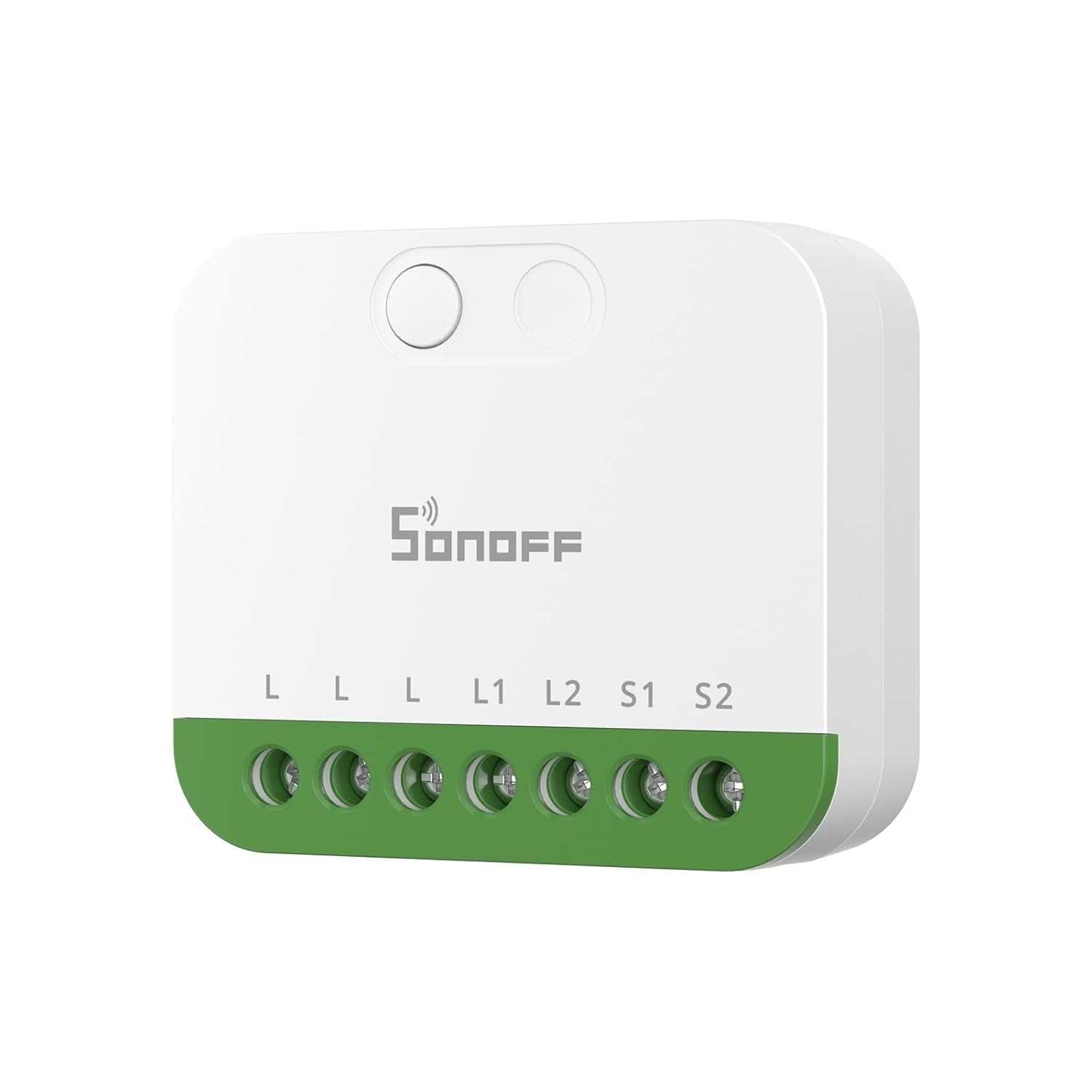 MINI Duo 2-Channel WiFi Smart Switch, 16A Total Load, Matter over WiFi, Remote and Automated Control, Neutral Wire Required, Compatible with Alexa and Google Assistant, Single Pack