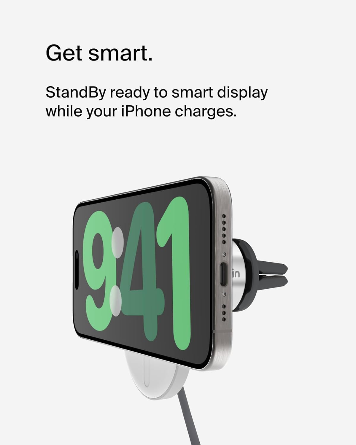 Magsafe-Compatible Wireless Car Charger 15W, Fast Charging Wireless Charger - Powerful Magnetic Vent Holder for Iphone 17, 16, 15, 14, 13 Series, Pixel 10, Secure Car Phone Mount - White