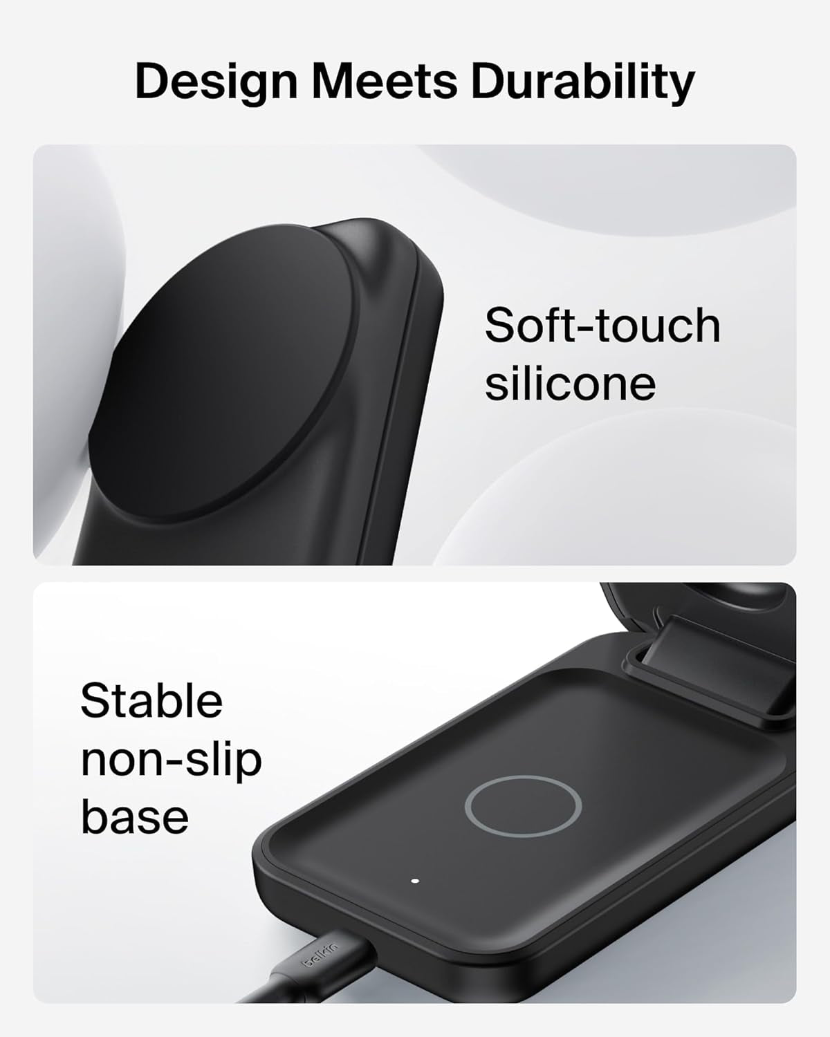 Magsafe Charger Compatible, 3-In-1 Charging Station, Qi2.2 25W Magnetic Wireless Charger Dock, Foldable Charging Stand for Iphone 17/16/15, Apple Watch, Airpods, Pixel 10 (45W Adapter Included)