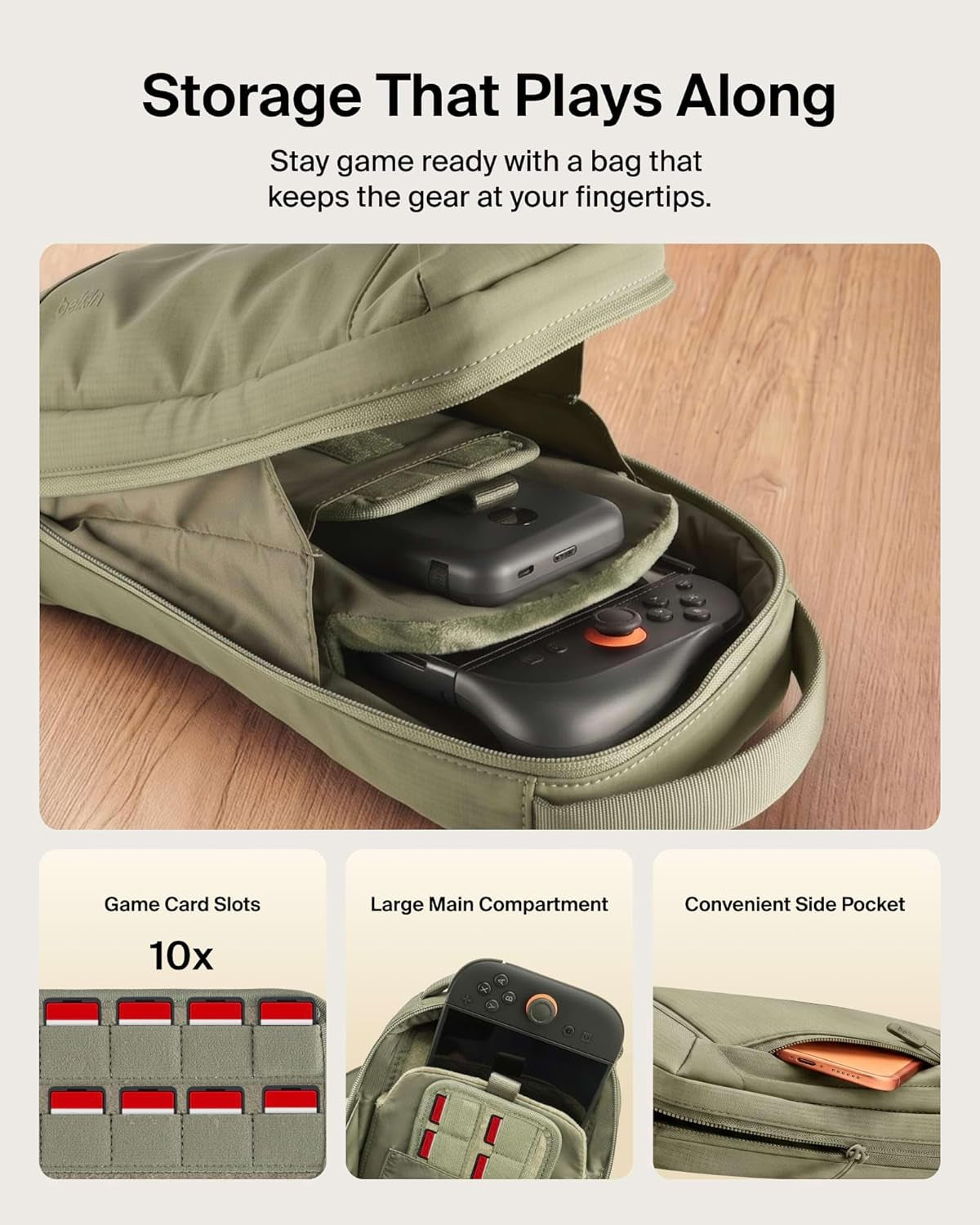 Nintendo Switch 2 Carrying Case, Sling Crossbody Travel Bag, Fits up to 2 Pro Controllers with 10 Game Cartridge Slots, Soft Interior & Lightweight Protective Gaming Pouch, Switch 2 Accessories