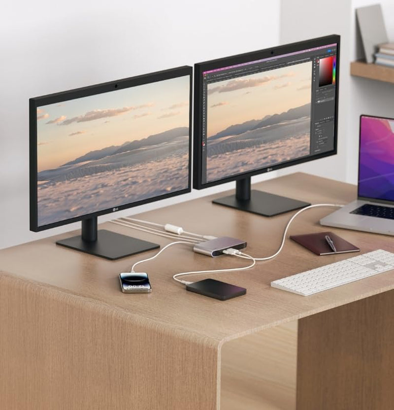 Inc013Qcsgy 5-In-1 Thunderbolt 4 Docking Station 40Gbps Data Transfer 96W PD Support Dual 4K/60Hz Single 8K/30Hz 150W Power Supply Unit & TB4 Cable (0.8M)