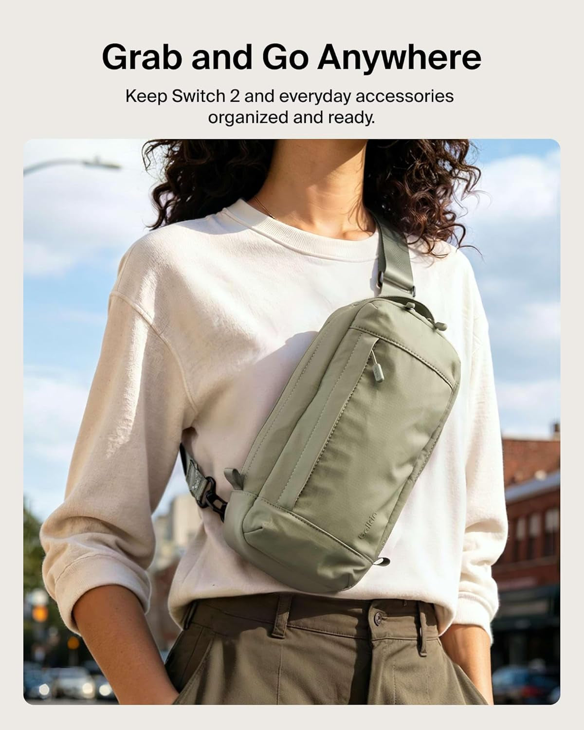 Nintendo Switch 2 Carrying Case, Sling Crossbody Travel Bag, Fits up to 2 Pro Controllers with 10 Game Cartridge Slots, Soft Interior & Lightweight Protective Gaming Pouch, Switch 2 Accessories
