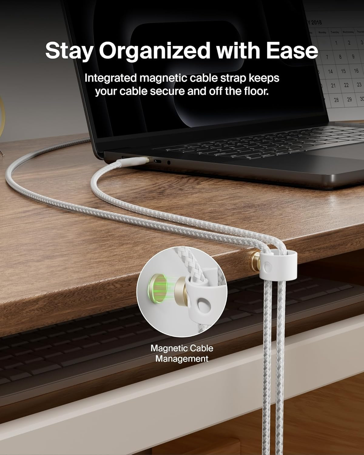 Boostcharge Pro Flex Braided USB-C to USB-C Charger Cable (2M/6.6FT), USB-IF Fast Charging Cable for Iphone 16 Series, Macbook Pro, Ipad Pro, Galaxy S25, S24, Nintendo Switch 2 & More - White