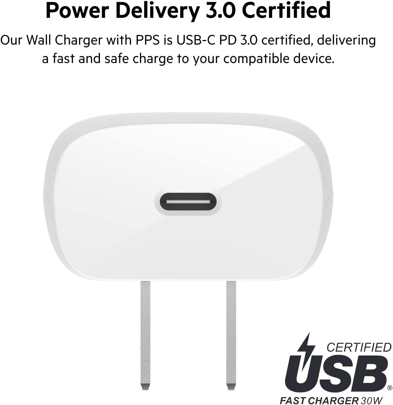 USB C Charger Block 30W, Fast Charging - Iphone 17, Air, Pro, Pro Max, Samsung Galaxy S25, Ipad, Airpods, Apple Watch, Nintendo Switch 2 & More - White
