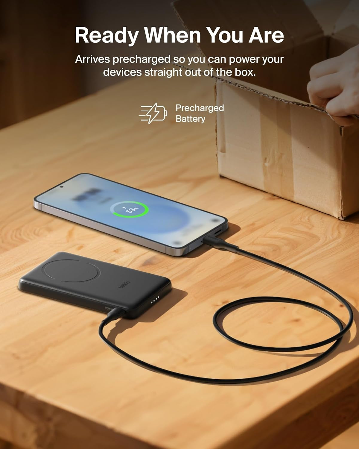 Magsafe Power Bank 5,000Mah, Ultra-Slim Portable Charger Magnetic Back Supports Magsafe Accessories On-The-Go, Wireless Battery Pack W/Usb C Cable for Iphone 17, Pixel 10, Travel - Black