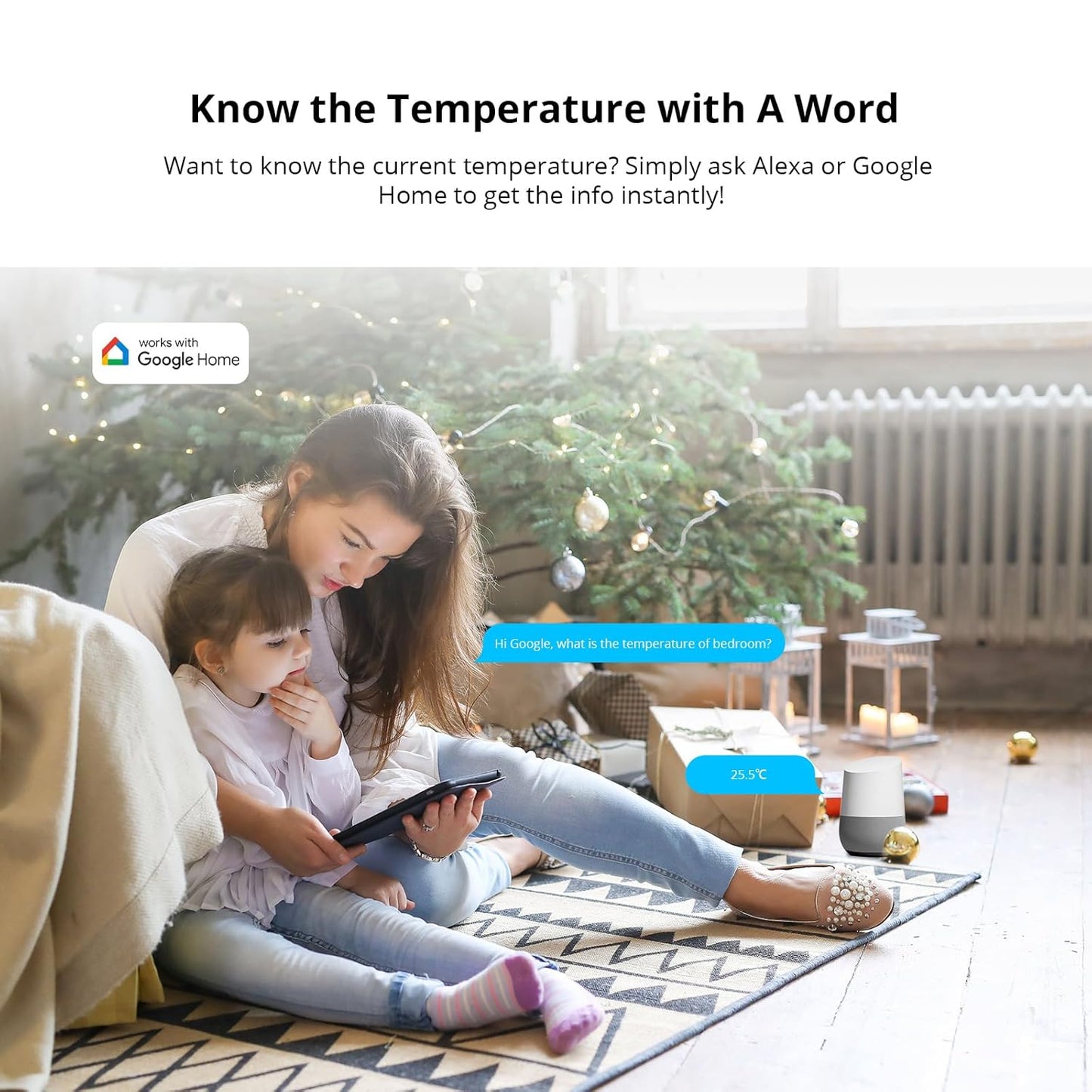 SNZB-02P Zigbee Indoor Temperature and Humidity Sensor - Thermometer and Hygrometer with Alerts, Compatible with Alexa & Google Home for Remote Monitoring and Home Automation, Requires Zigbee 3.0 Hub, Pack of 2