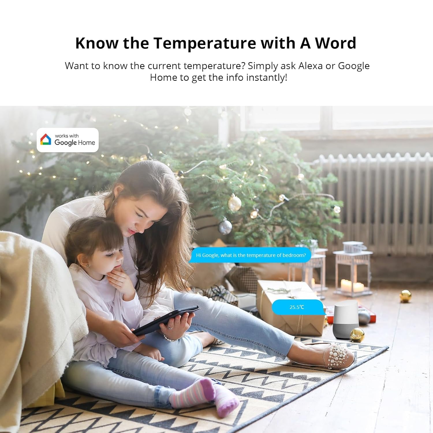 SNZB-02P Zigbee Indoor Temperature and Humidity Sensor - Thermometer and Hygrometer with Alerts, Compatible with Alexa & Google Home for Remote Monitoring and Home Automation, Requires Zigbee 3.0 Hub, Pack of 2