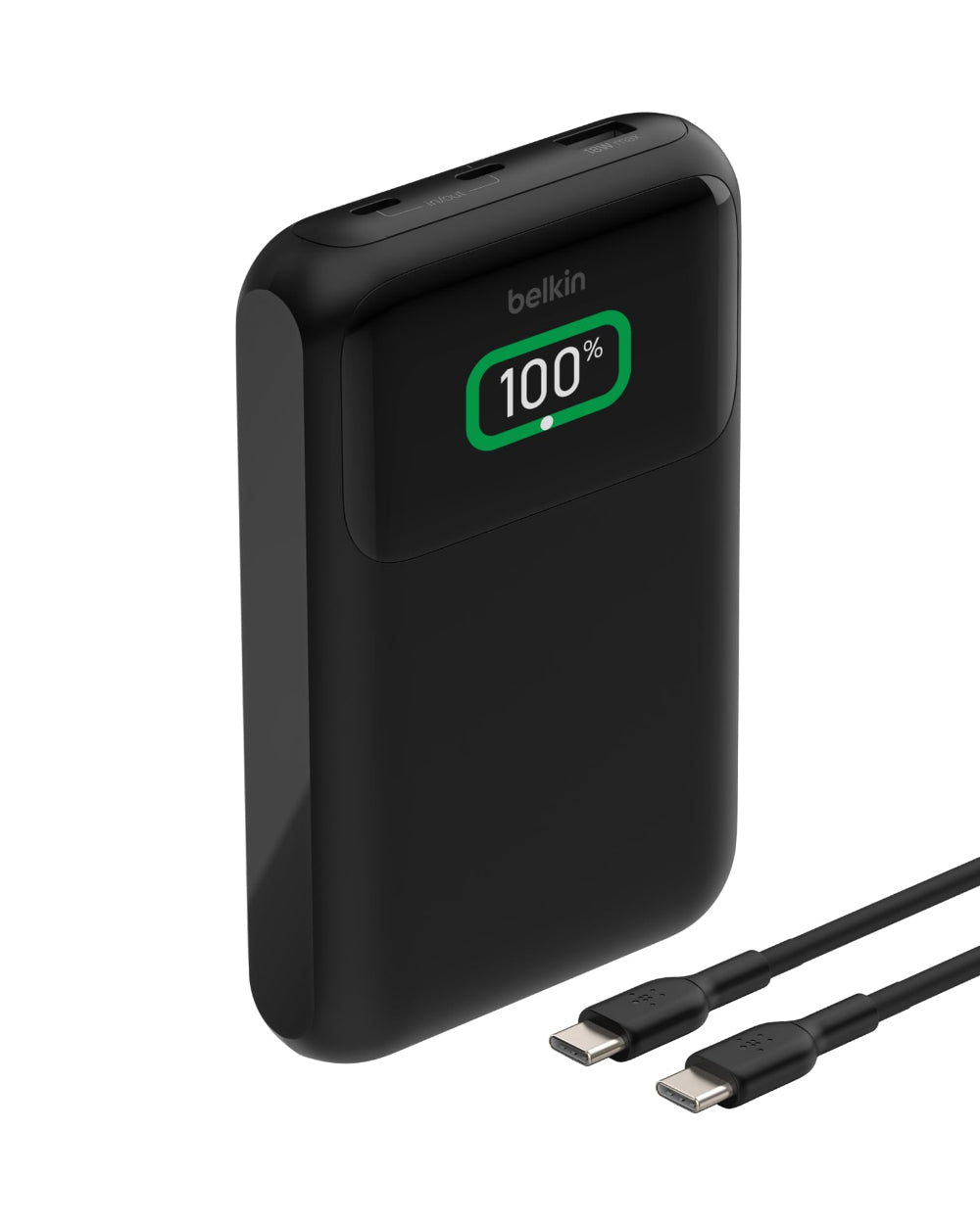BELKIN BoostCharge Pro 3-Port Laptop Power Bank 20K| Powerful 65W Output, Charge 3x Devices, for MacBook Tablet Phones, Digital Color Display - Black