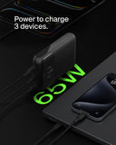 BELKIN BoostCharge Pro 3-Port Laptop Power Bank 20K| Powerful 65W Output, Charge 3x Devices, for MacBook Tablet Phones, Digital Color Display - Black