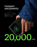 BELKIN BoostCharge Pro 3-Port Laptop Power Bank 20K| Powerful 65W Output, Charge 3x Devices, for MacBook Tablet Phones, Digital Color Display - Black