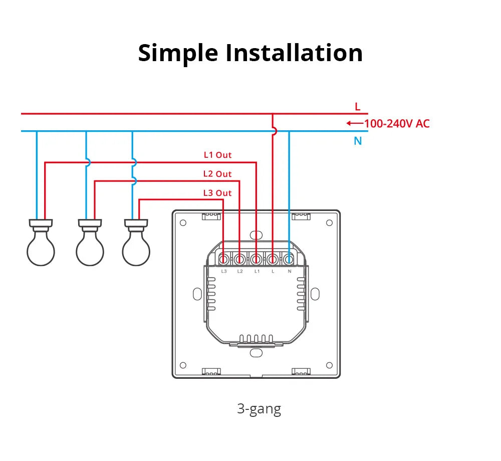 SONOFF M5 Matter Smart Wall Switch 80/86 Type Push Button Switch 1/2/3 Gang Switch Frame Work with Alexa Google Apple Home Alice