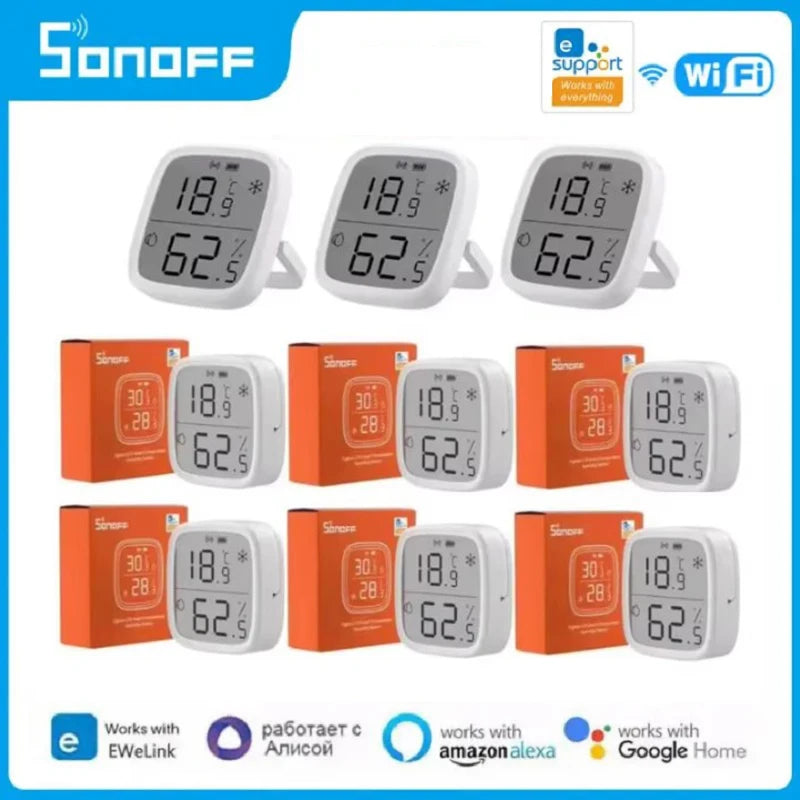 Intelligent SNZB-02D Humidity Sensor SONOFF Zigbee Smart LCD Temperature Sensor for Monitoring of Household Use with LCD Screen