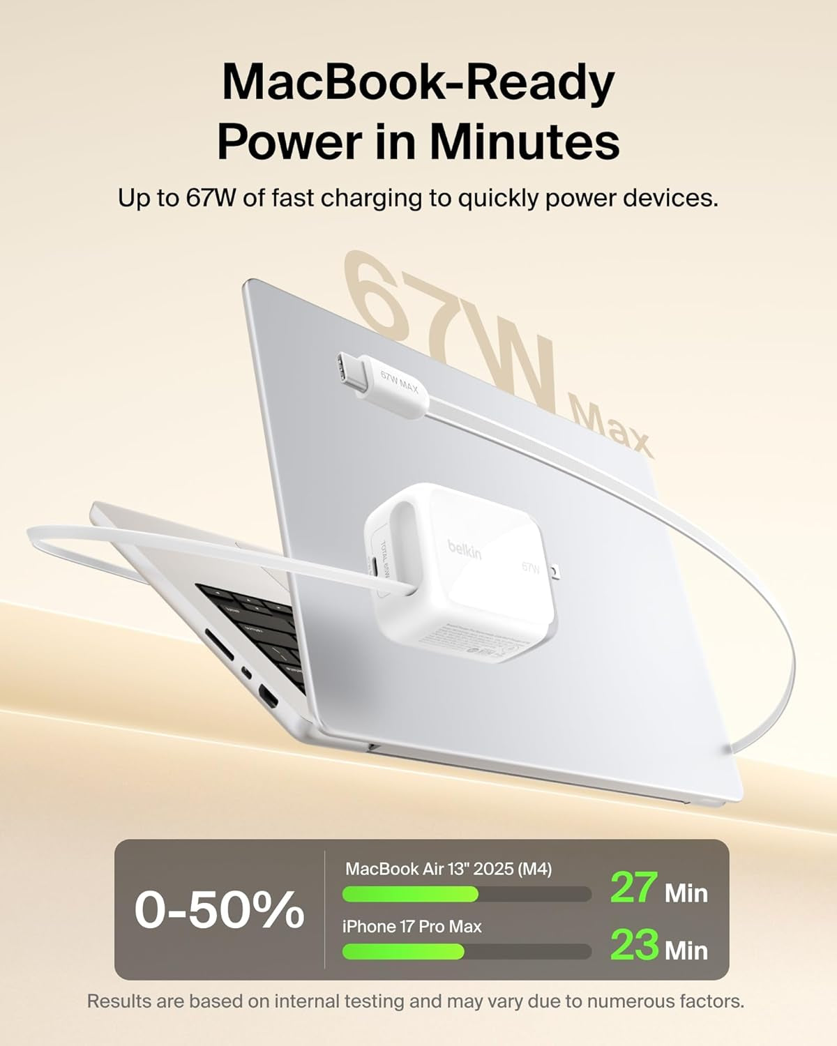 USB C Retractable Wall Charger, 67W Max Gan Fast Charging Block W/Built-In, Extra-Long 3.3Ft Retractable Cable - Iphone Charger for Iphone 17/16 Series, Galaxy, Macbook, Airpods, Ipad, & More