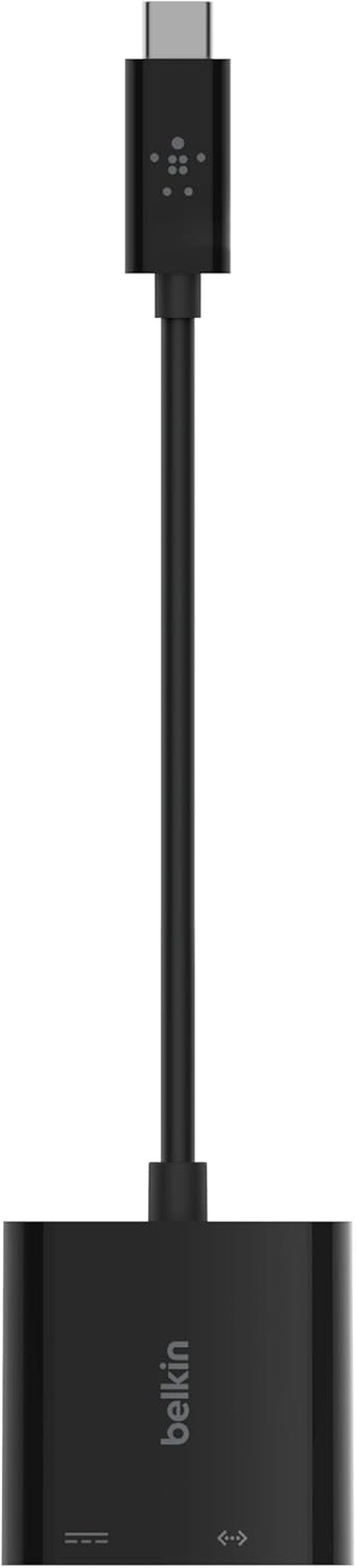 60W USB-C to Ethernet + Charge Adapter Cable W/ Gigabit Ethernet Port for High-Speed Network Access - Compatible with USB-C Devices Including Macbook Air, Macbook Pro, & Windows Laptops - Black