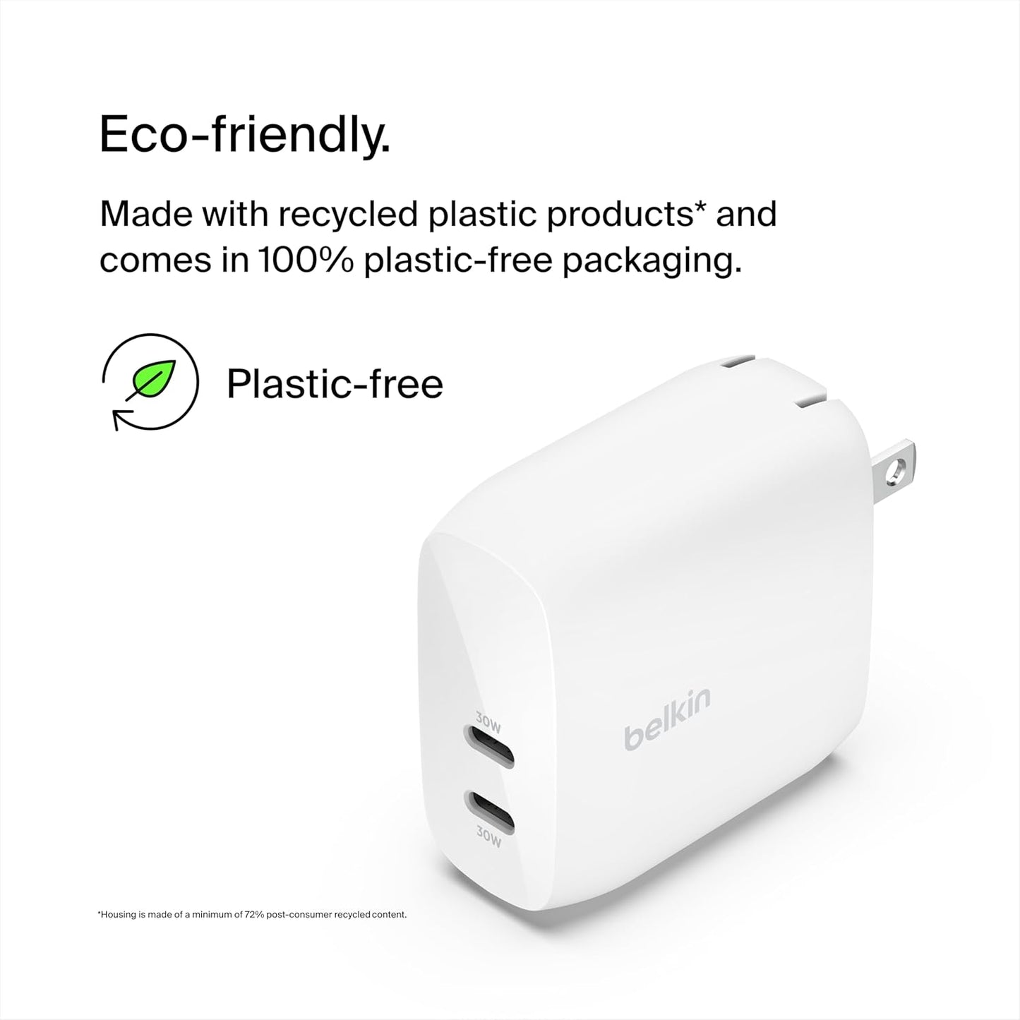 Dual USB C Charger Block 60W W/Pps Super Fast Charging - Samsung Galaxy S25, Apple Iphone 17, Air, Pro, Pro Max, Ipad, Airpods, Apple Watch, Google Pixel, Nintendo Switch 2 - White