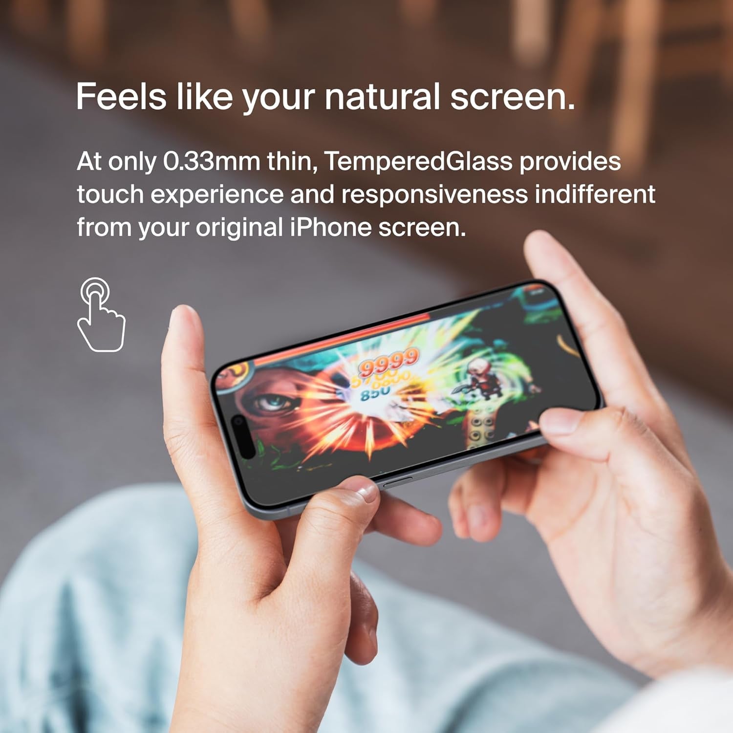 Screenforce Temperedglass Treated Privacy Screen Protector for Iphone 15 Pro - Slim & Scratch-Resistant - Includes Easy Align Tray for Bubble Free Application