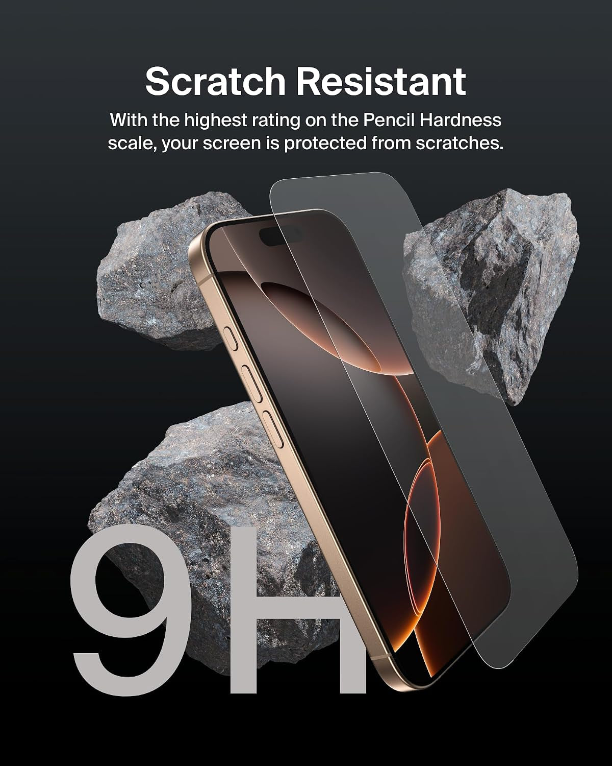 Screenforce Invisiglass Treated Screen Protector for Iphone 16 Pro, Scratch-Resistant Impact Protection W/Included Easy Align Tray for Bubble Free Application - Made with Recycled Glass