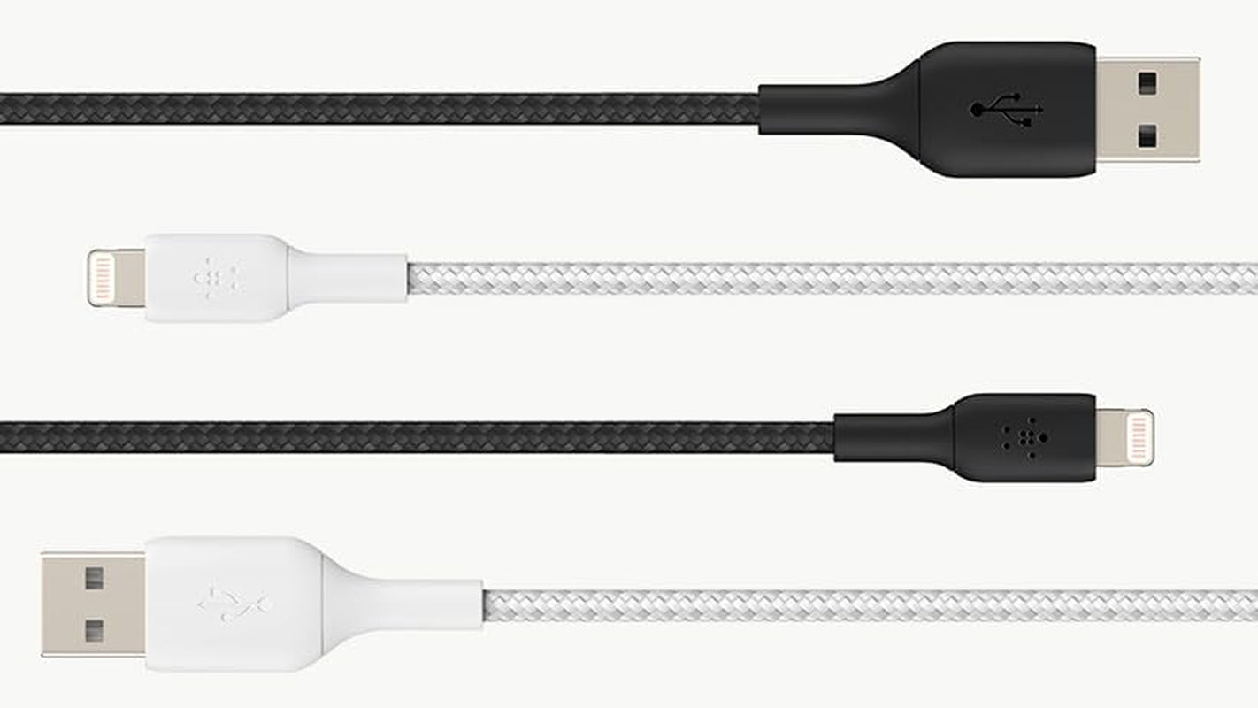 Boostcharge Braided Lightning Cable - 6.6Ft/2M - Mfi Certified Apple Iphone Charger USB to Lightning Cable 6Ft - Iphone Cable - Iphone Charger Cable - Apple Charger - USB Phone Charger - Black