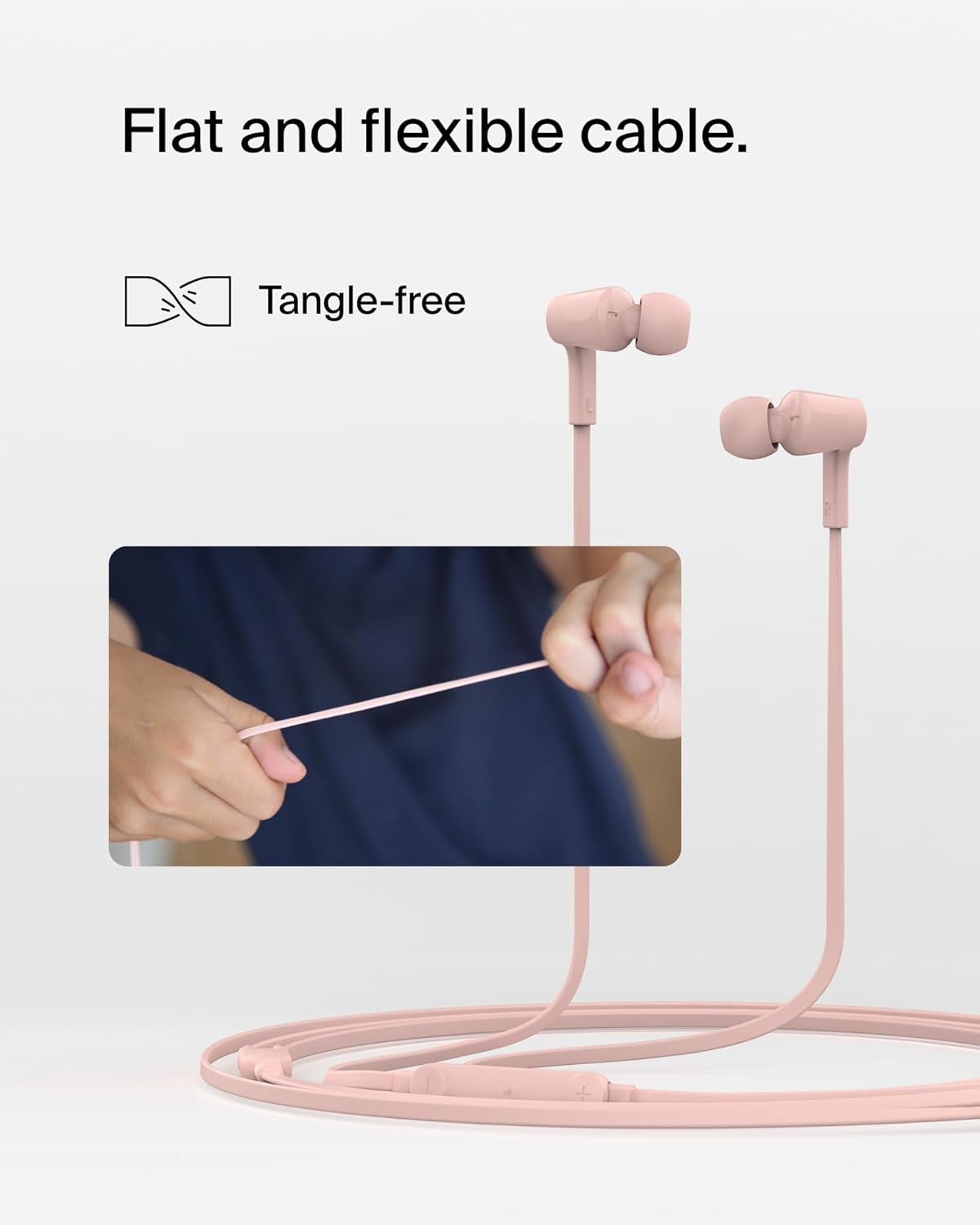 Soundform Wired Earbuds with USB-C Connector, In-Ear Earphones W/Microphone - USB-C Headphones for Iphone 17, Iphone 16, Ipad Mini, Galaxy S26, Google Pixel 10, Android, & More - Pink