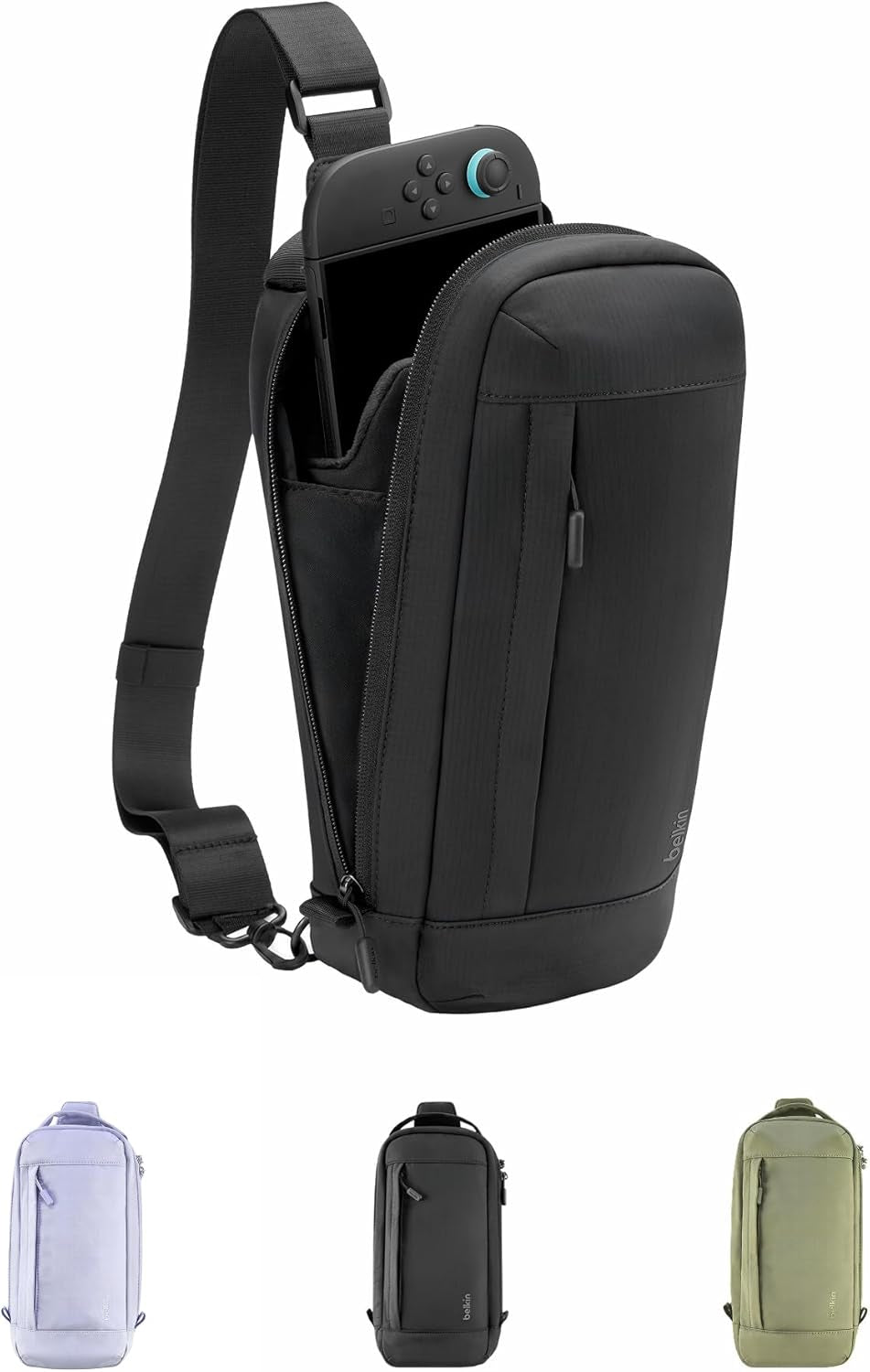 Nintendo Switch 2 Carrying Case, Sling Crossbody Travel Bag, Fits up to 2 Pro Controllers with 10 Game Cartridge Slots, Soft Interior & Lightweight Protective Gaming Pouch, Switch 2 Accessories