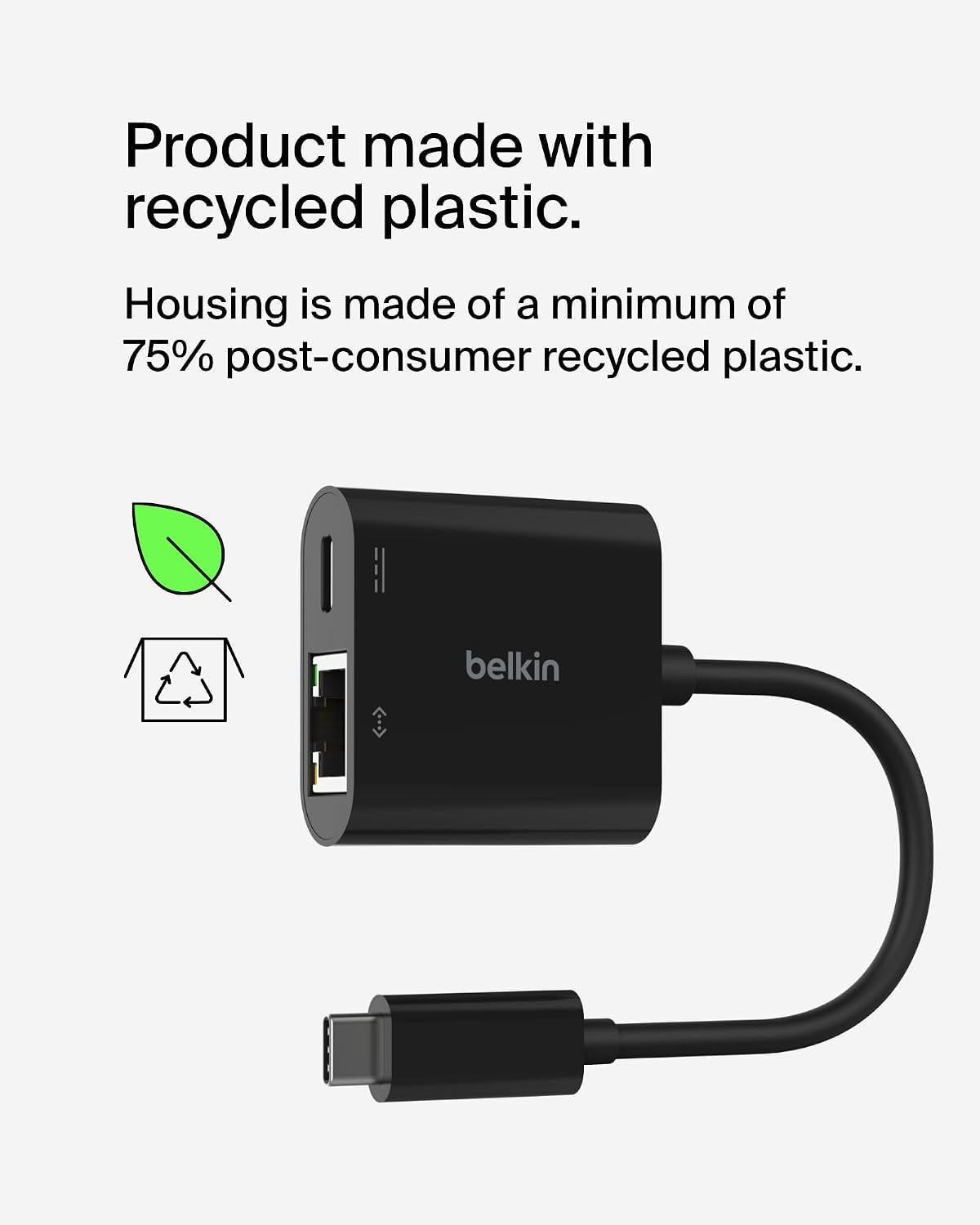 Connect USB-C to Ethernet + Charge Adapter 100W W/Gigabit Ethernet Port and USB-C Port - 1000Mbps for Fast Internet Connection - Compatible with Iphone 17, Samsung Galaxy S26, & More