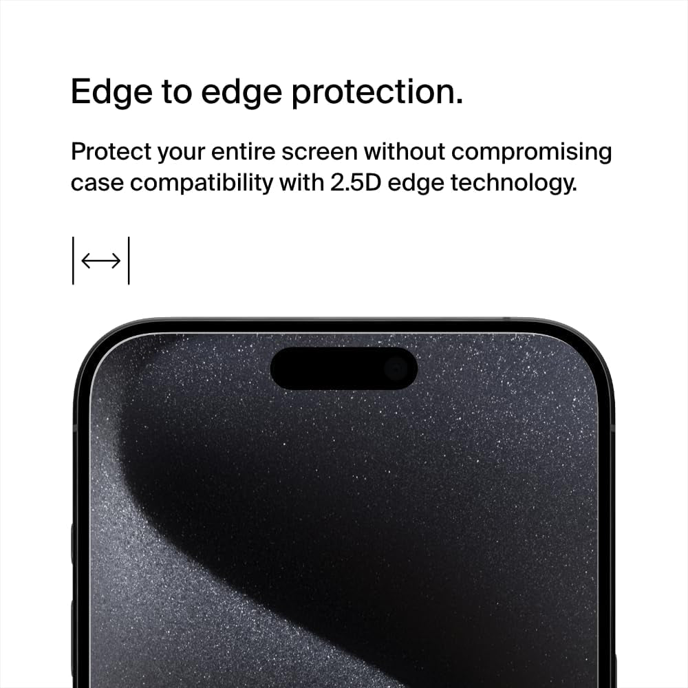Screenforce Temperedglass Treated Privacy Screen Protector for Iphone 15 Pro Max - Slim & Scratch-Resistant - Includes Easy Align Tray for Bubble Free Application