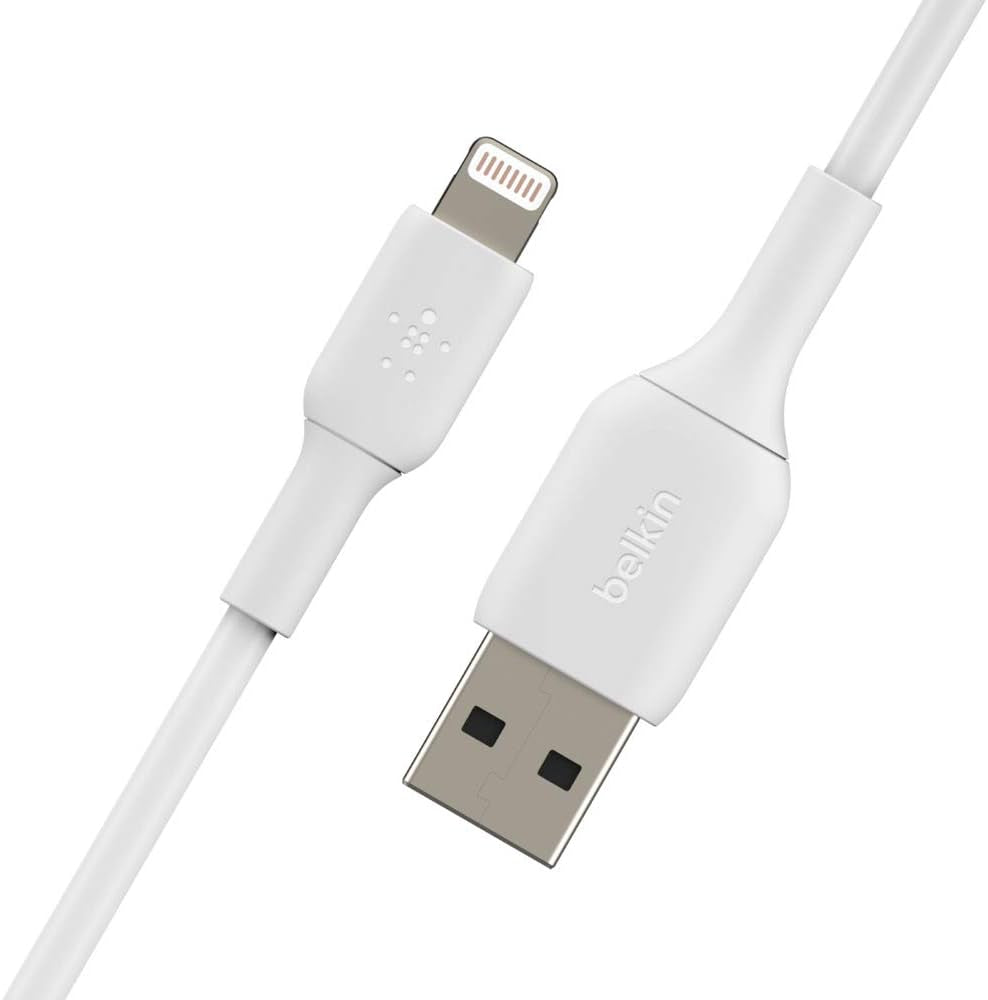 Lightning Cable (Boost Charge Lightning to USB Cable for Iphone, Ipad, Airpods) Mfi-Certified Iphone Charging Cable, 3Ft/1M, White (Caa001Bt1Mwh)