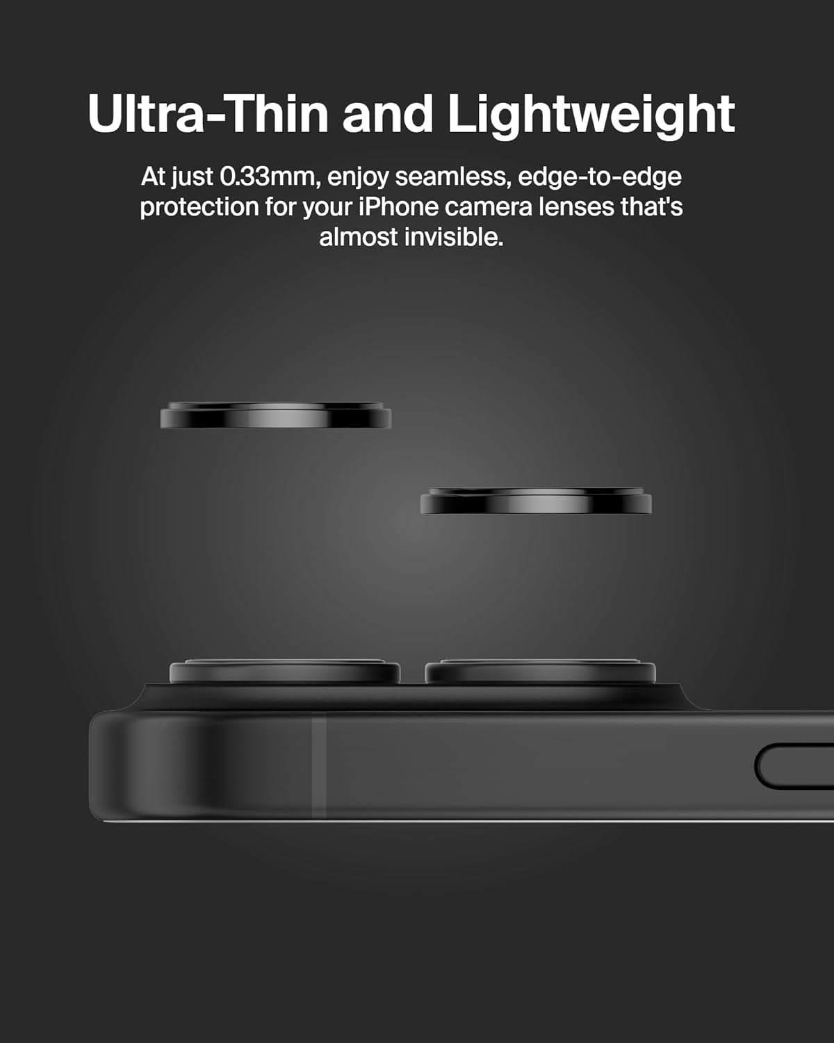 Screenforce Temperedglass Camera Lens Protector for Apple Iphone 16, 16 plus - Case-Compatible Tempered Glass Lens Cover, Apple Iphone Accessories - 2-Pack