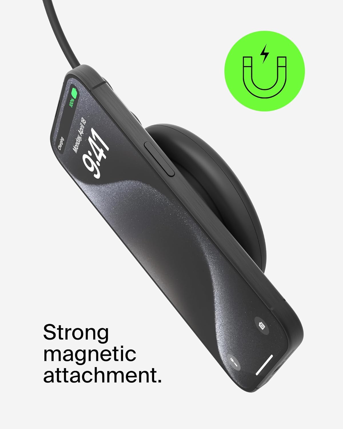 Magnetic Wireless Charging Pad 15W - Magsafe-Compatible Qi2-Certified Wireless Charger for Iphone 16 Series, Samsung Galaxy S25, Airpods, & More W/Non-Slip Base, Power Supply Included - Black