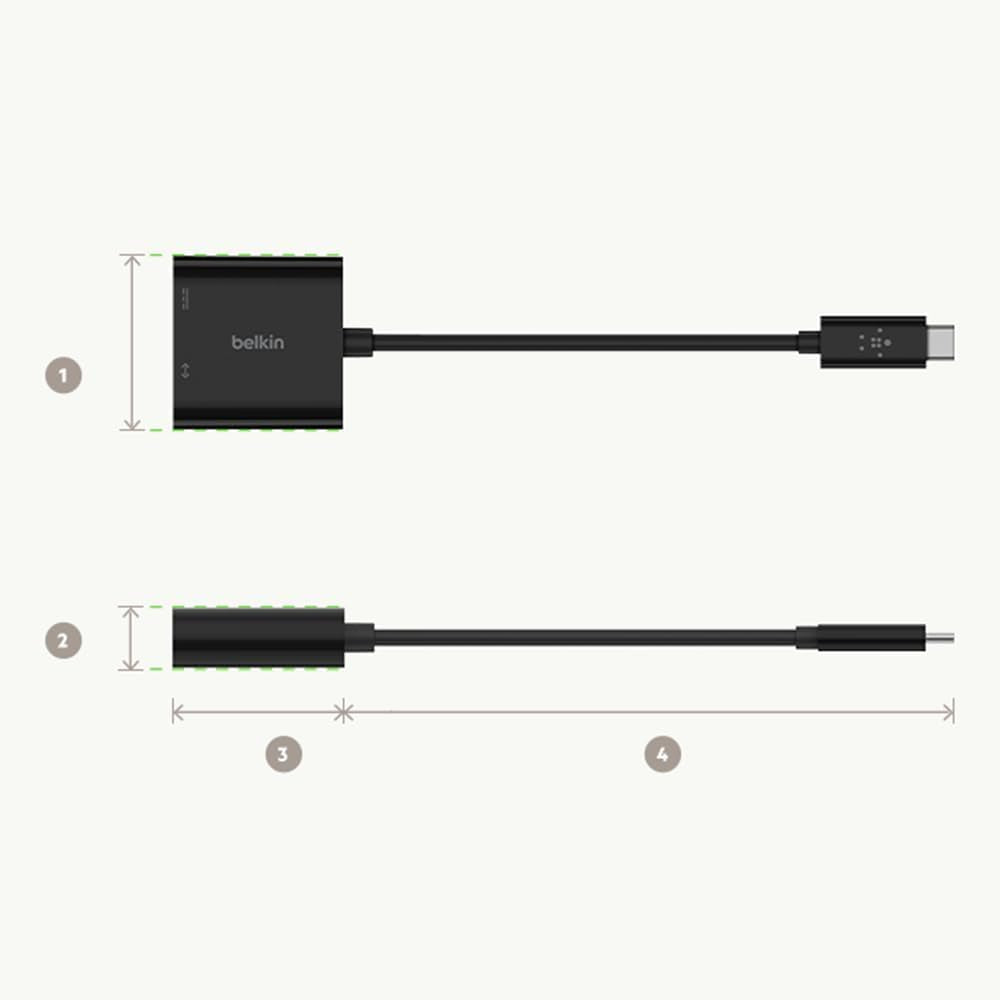 60W USB-C to Ethernet + Charge Adapter Cable W/ Gigabit Ethernet Port for High-Speed Network Access - Compatible with USB-C Devices Including Macbook Air, Macbook Pro, & Windows Laptops - Black