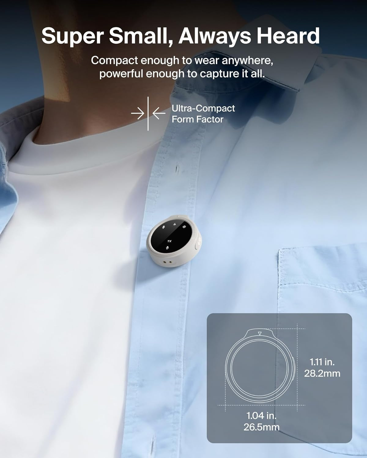 Stage Wireless Mini Microphone, Wearable Clip on Magnetic Mics for Iphone 17/16/15, Android, 24-Bit/48 Khz, Noise Reduction, Dual Lavalier Microphone for Youtube, Vlogging, 36H Battery