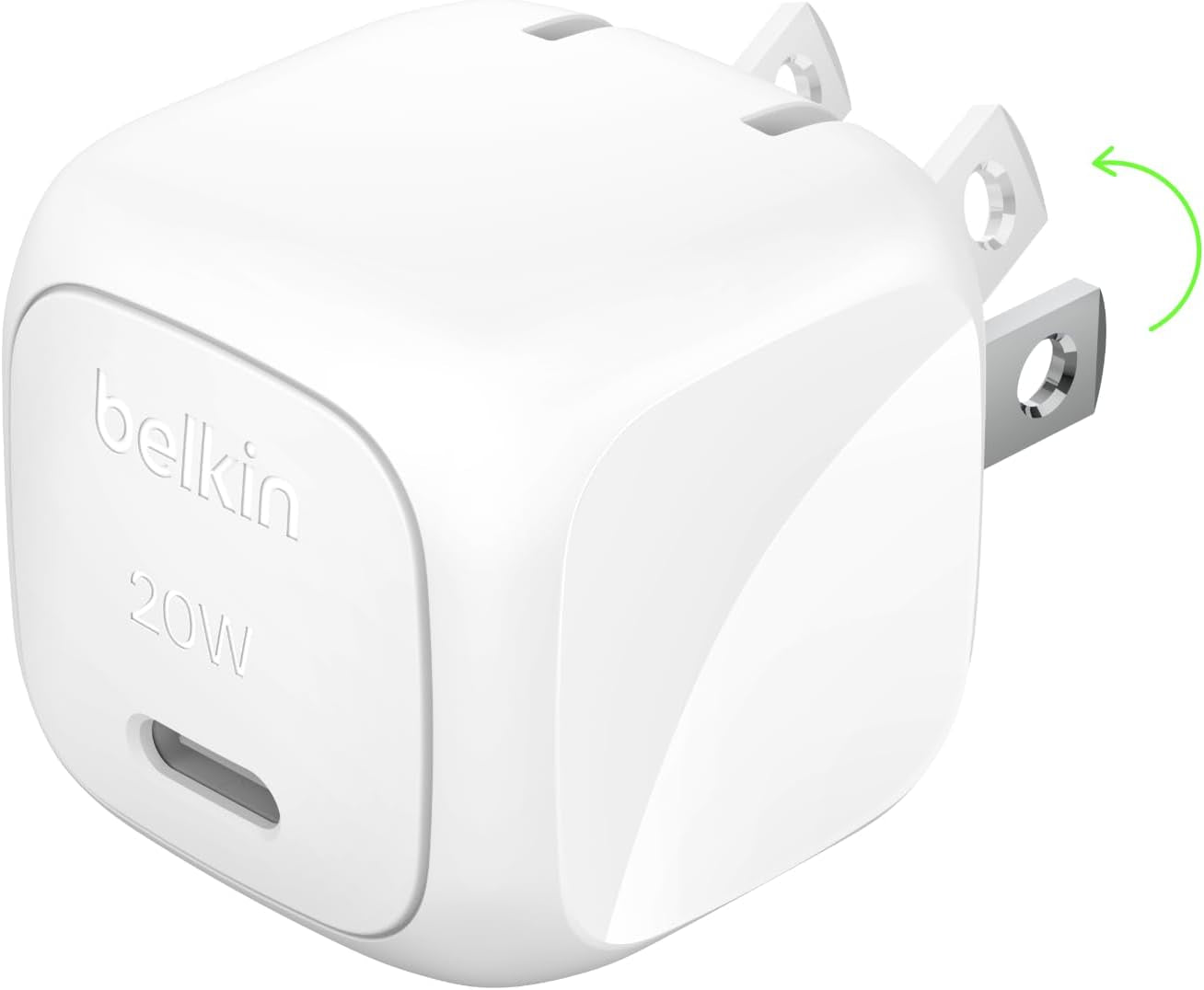 Compact Charger Block 20W, USB-C Fast Charging - Apple Iphone 17, Air, Pro, Pro Max, Samsung Galaxy S25, Ipad, Airpods, Apple Watch, Nintendo Switch 2, Google Pixel 10, Etc. - White