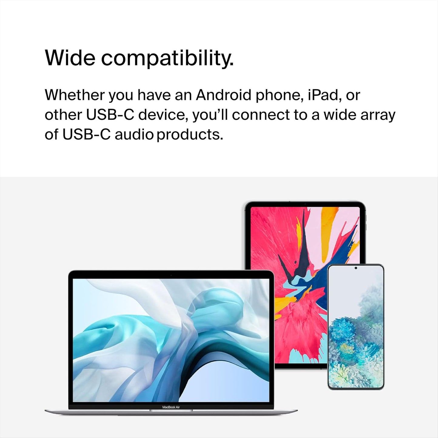 Rockstar USB-C Audio + Charge Adapter, Headphone Adapter W/Usb-C 60W Power Delivery Fast Charging for Iphone, Ipad Pro, Galaxy, Note, Google Pixel, LG G6, Sony Xperia, Oneplus, & More - White