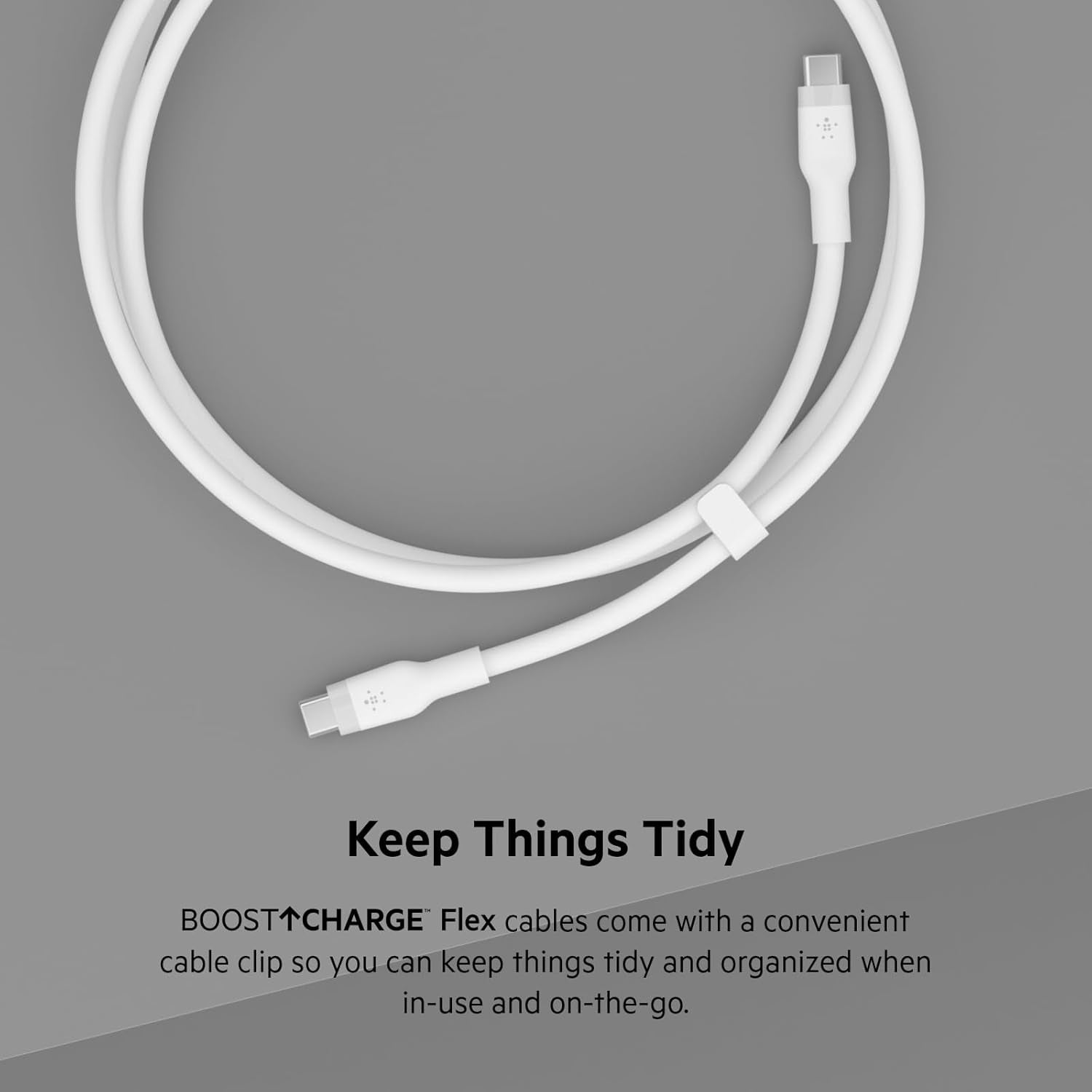 Boostcharge Flex Silicone USB-C to USB-C Charging Cable (2M/6.6FT) for Iphone 16, Iphone 16 Pro, Galaxy S25, S24, Pixel 9 & 8, Nintendo Switch 2 & More with Cable Clip - Black & White (2-Pack)