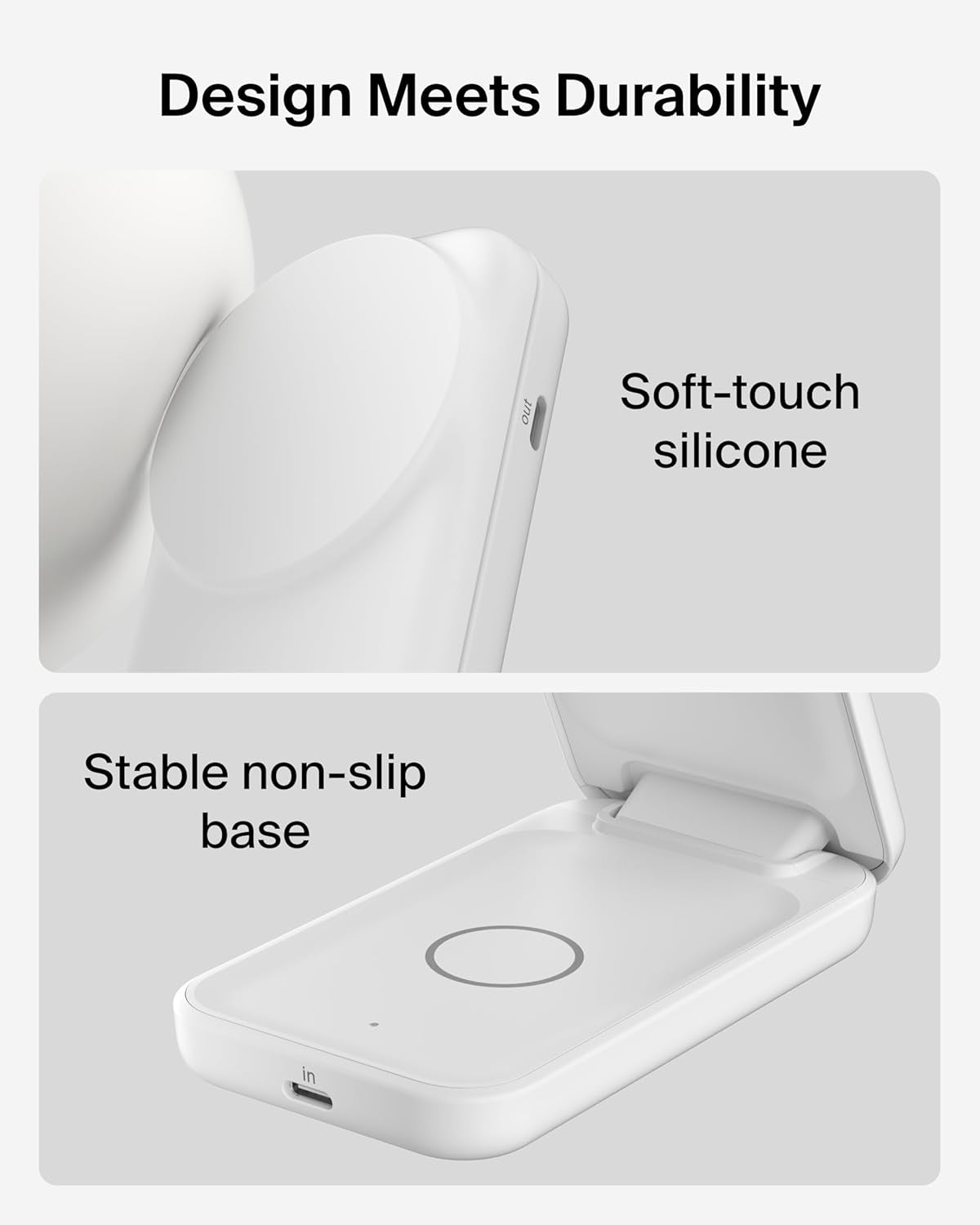 Magsafe Charger, Compatible 2-In-1 Charging Station, Qi2.2 25W Magnetic Wireless Charger Iphone, Foldable Stand, with 5W USB-C Port, for Iphone 17/16/15, Pixel 10, Airpods, 45W Adapter Included