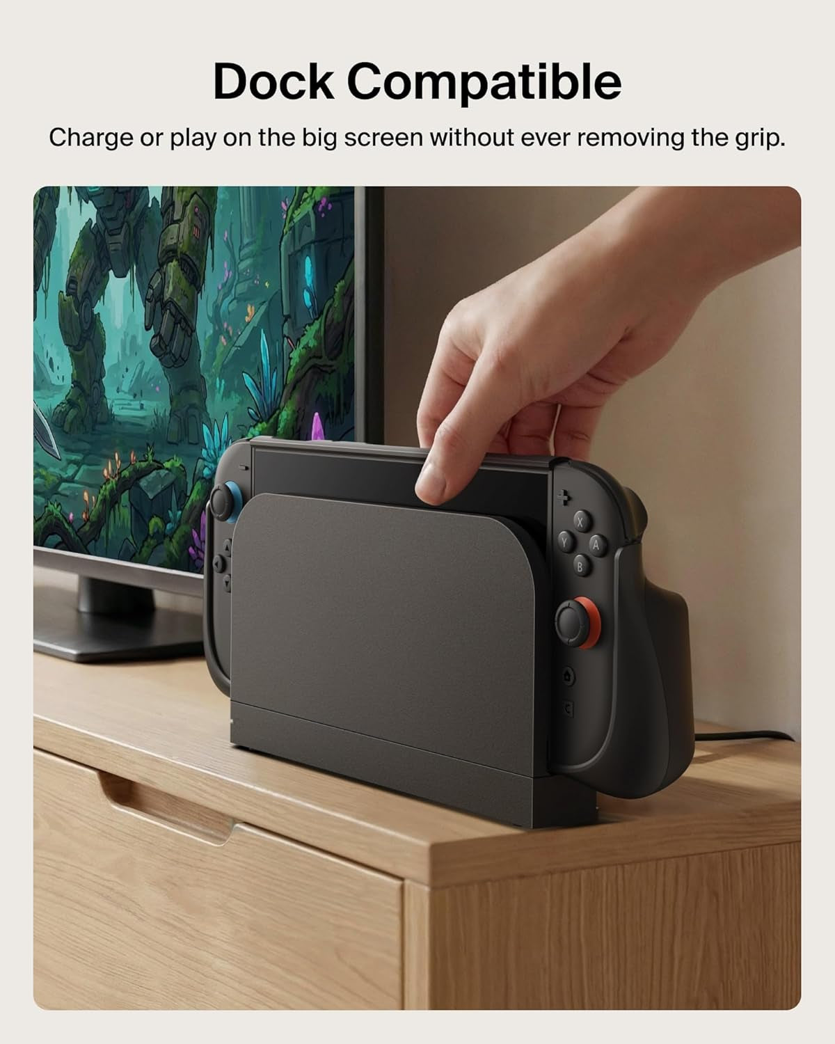 Nintendo Switch 2 Case Grip, 30W 10000Mah Magnetically Attachable Power Bank with Digital Display, Dockable, Quick-Release, Kickstand Compatible Ergonomic Non-Slip Protective Travel Case