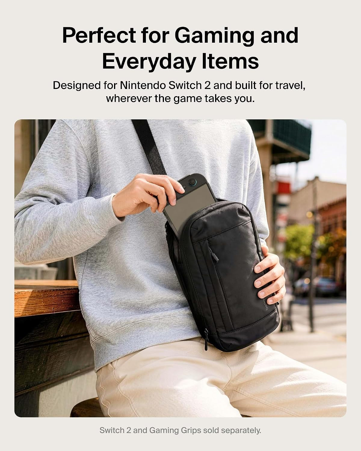 Nintendo Switch 2 Carrying Case, Sling Crossbody Travel Bag, Fits up to 2 Pro Controllers with 10 Game Cartridge Slots, Soft Interior & Lightweight Protective Gaming Pouch, Switch 2 Accessories