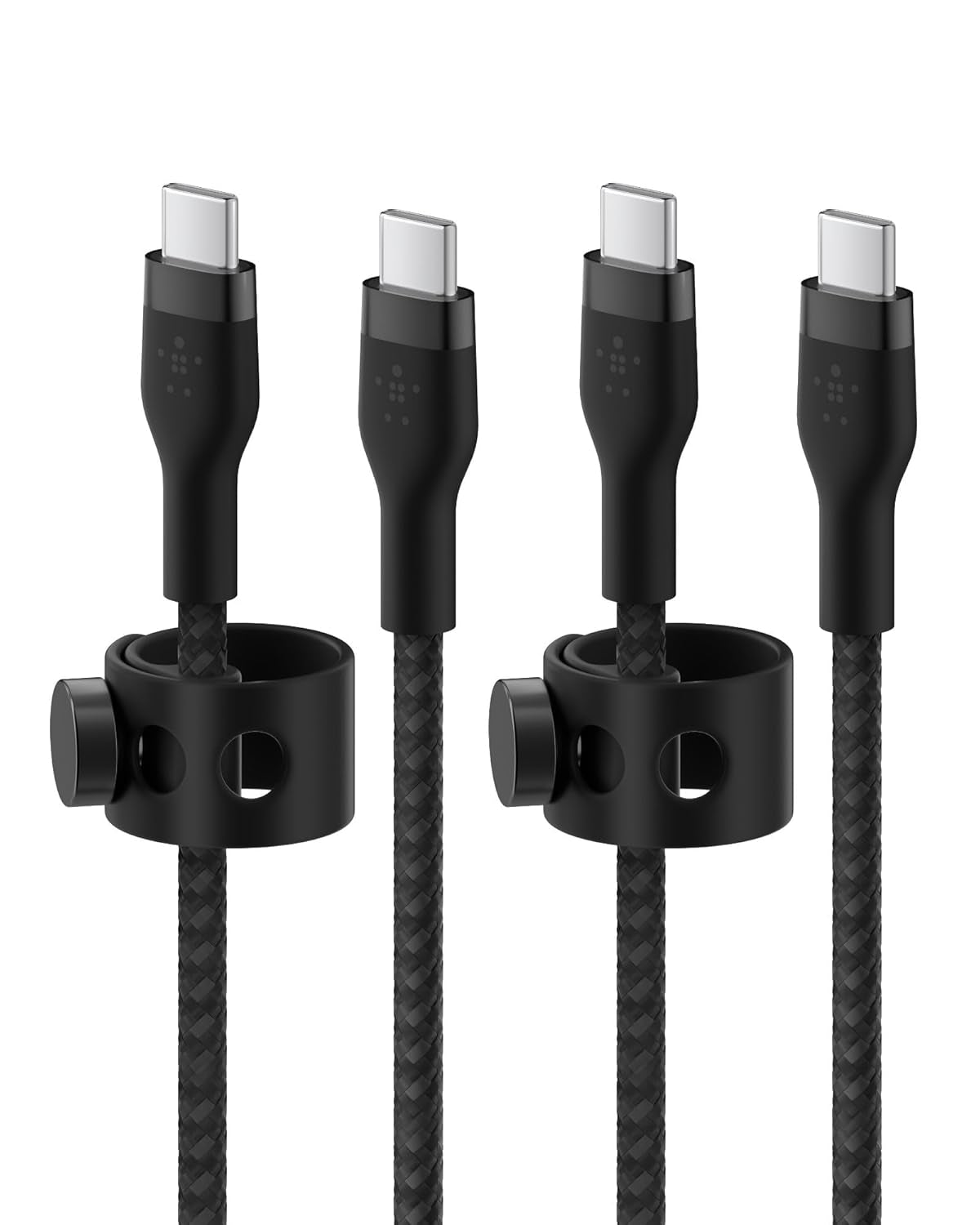 Boostcharge Pro Flex Braided USB-C to USB-C Charger Cable (6.6Ft/2M), USB-IF Certified Fast Charging Cable for Iphone 16 Series, Macbook, Galaxy S25, Nintendo Switch 2 & More - Black (2-Pack)